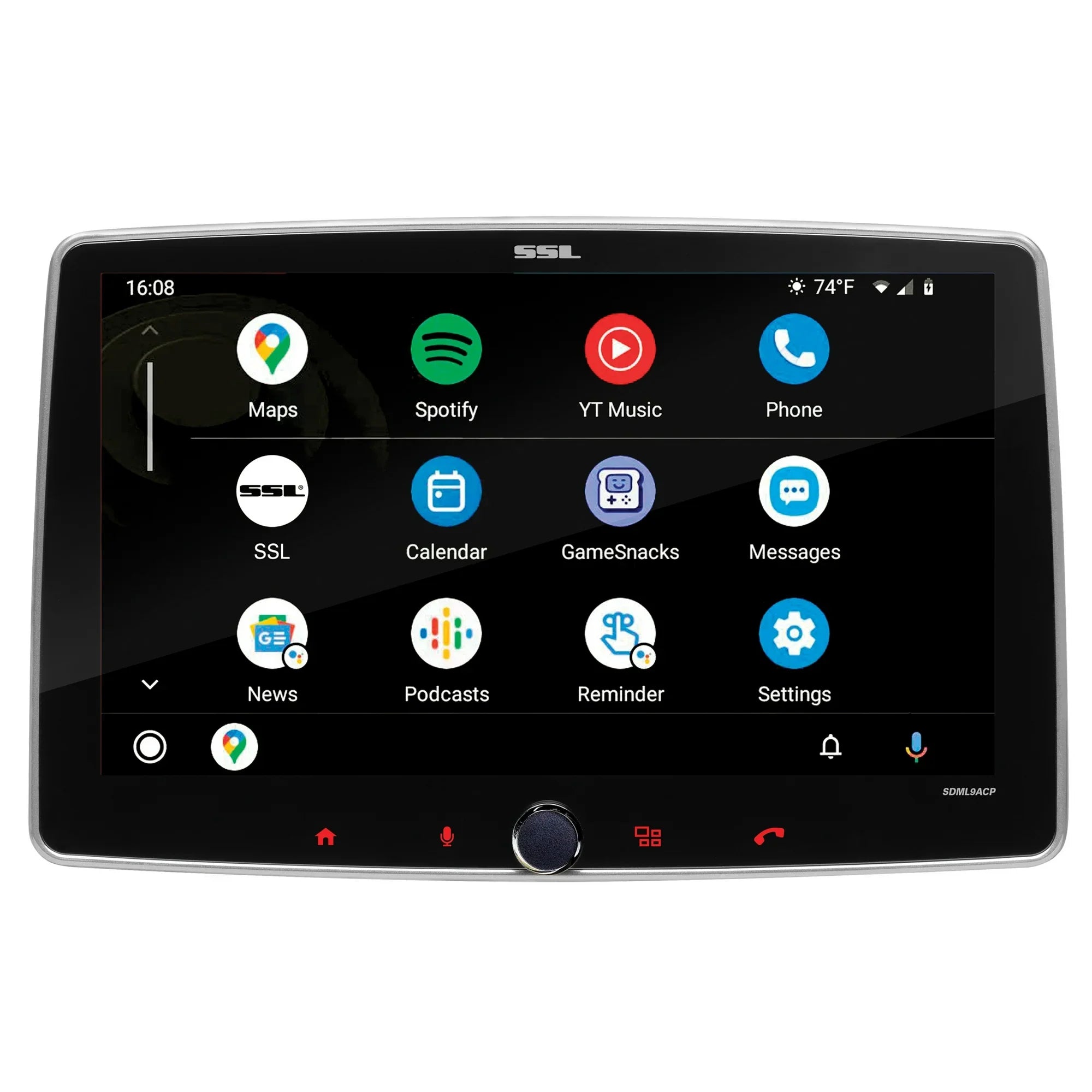 Sound Storm Laboratories SDML9ACP Car Audio Stereo - Apple CarPlay, Android Auto, Single Din, 9 Inch Touchscreen, Bluetooth, No CD DVD Player, AM/FM Radio Receiver, Wireless Remote Control