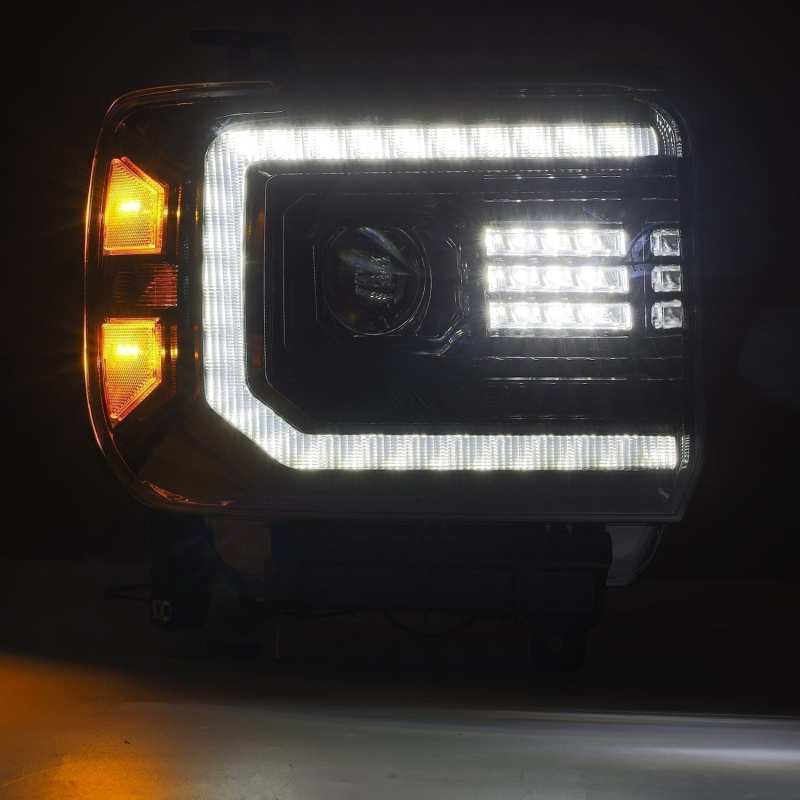AlphaRex 14-18 GMC Sierra LUXX-Series LED Projector Headlights Black