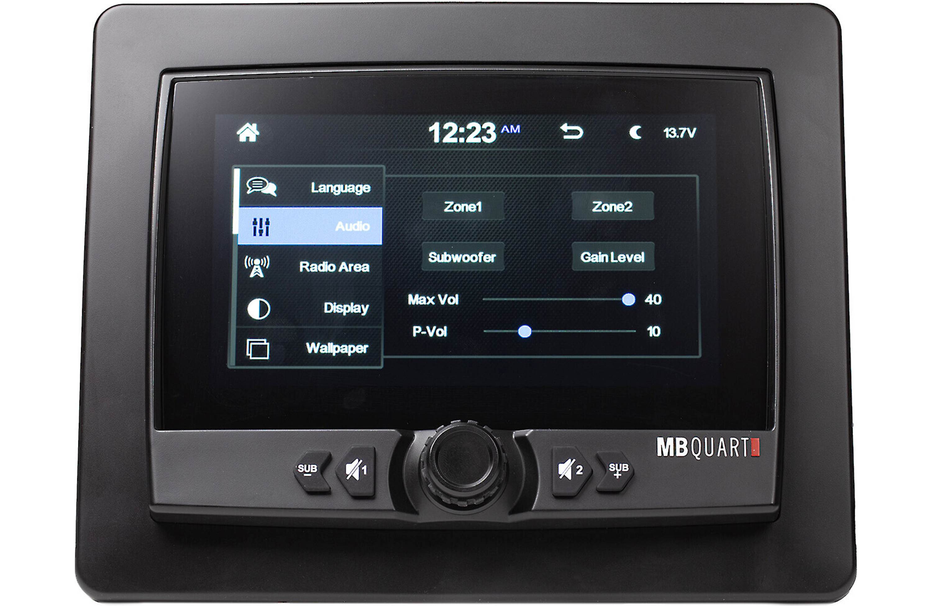MB Quart GMR7V1 2-zone marine digital media receiver with Bluetooth and CarPlay control