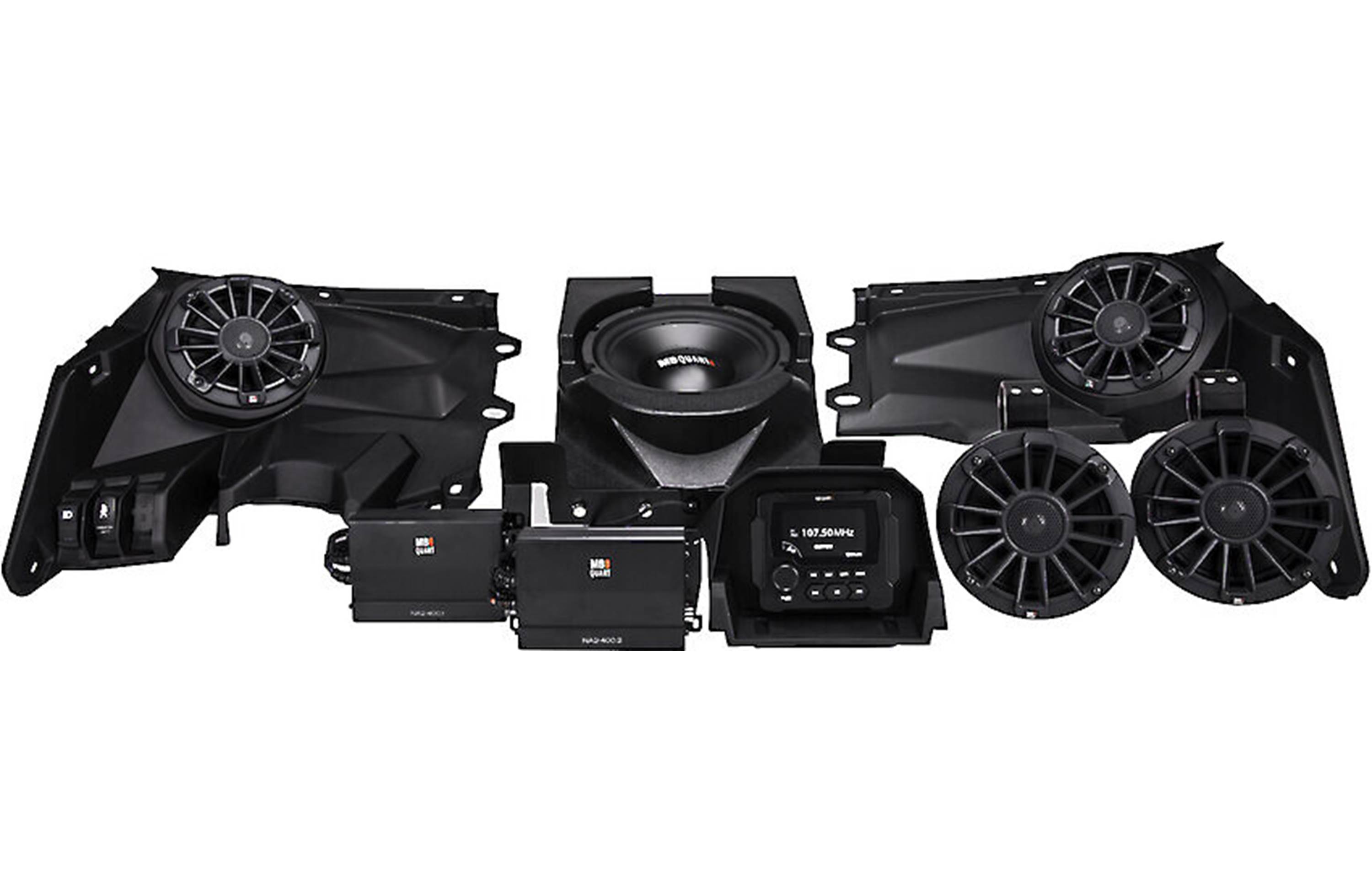 MB Quart MBQX-STG5-1 Stage 5 audio system with receiver, four 6-1/2