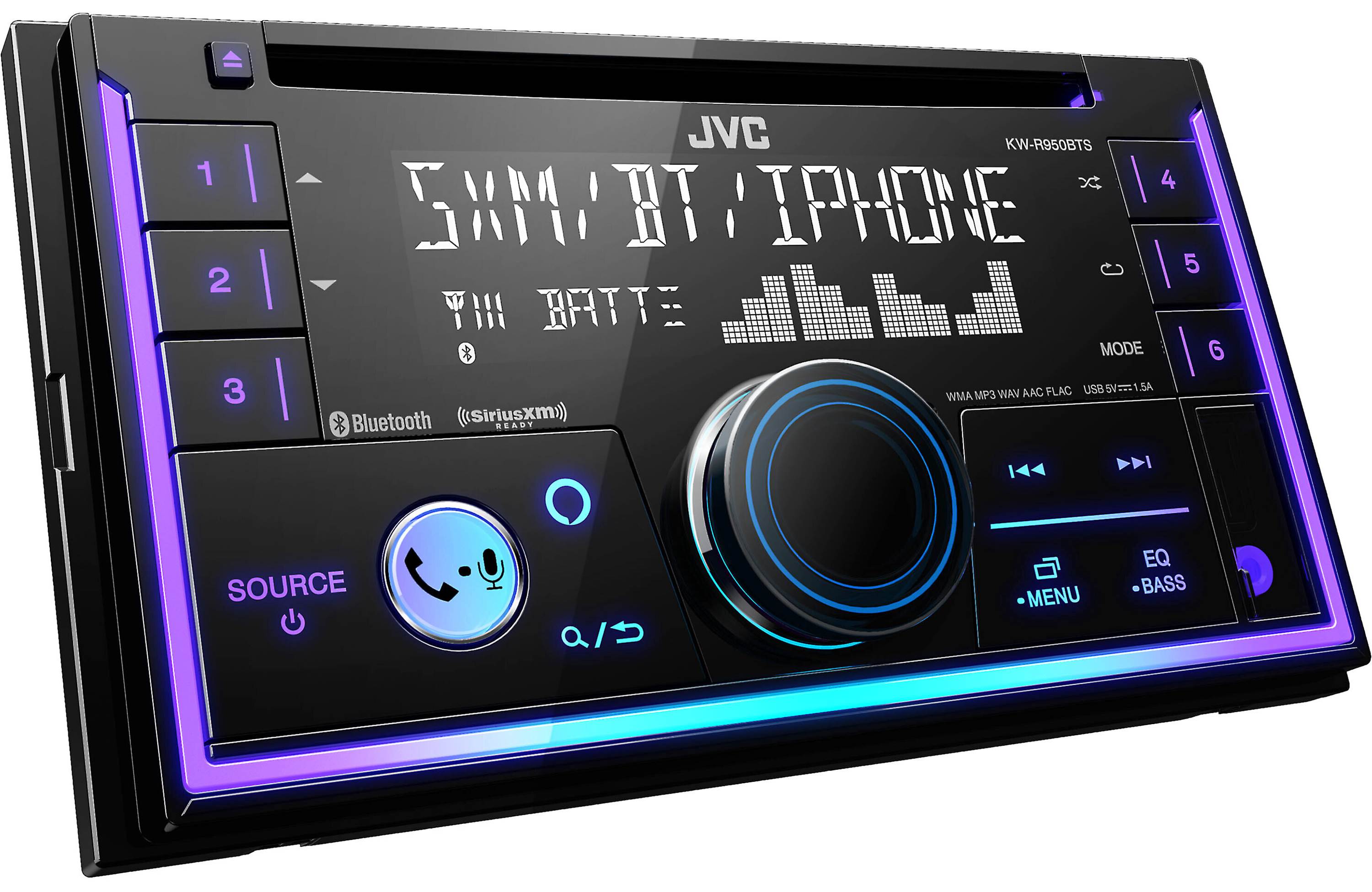 JVC KW-R950BTS DDIN CD Receiver w/ Aux, USB & Bluetooth