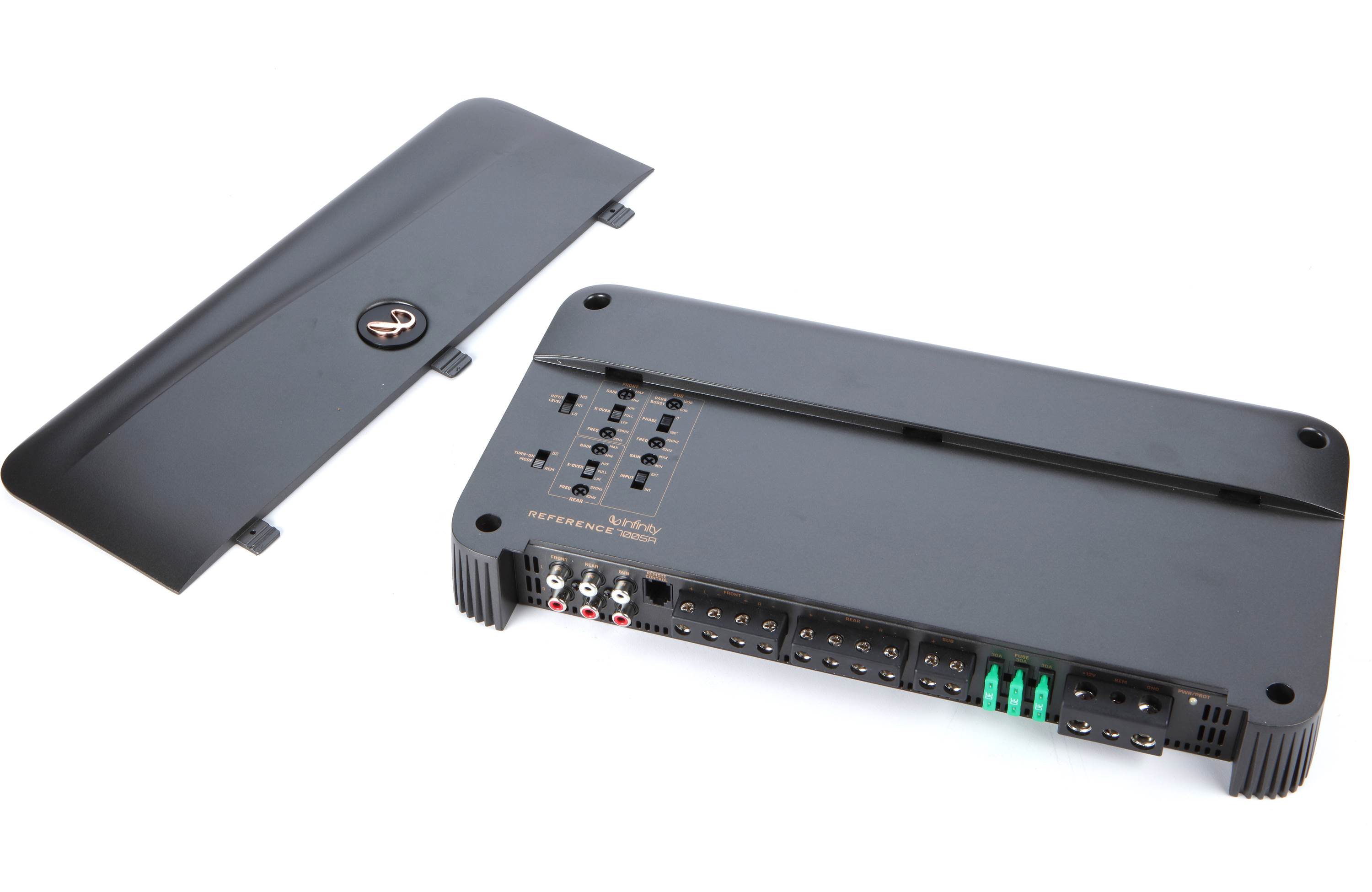 Infinity Reference 7005A Reference Series 5-channel car amplifier — 50 watts RMS x 4 at 4 ohms + 500 watts RMS