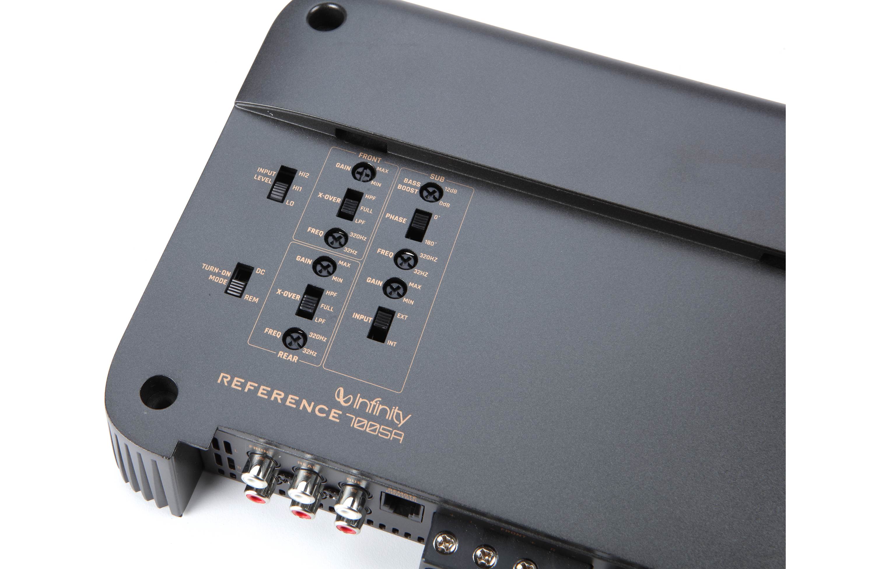 Infinity Reference 7005A Reference Series 5-channel car amplifier — 50 watts RMS x 4 at 4 ohms + 500 watts RMS