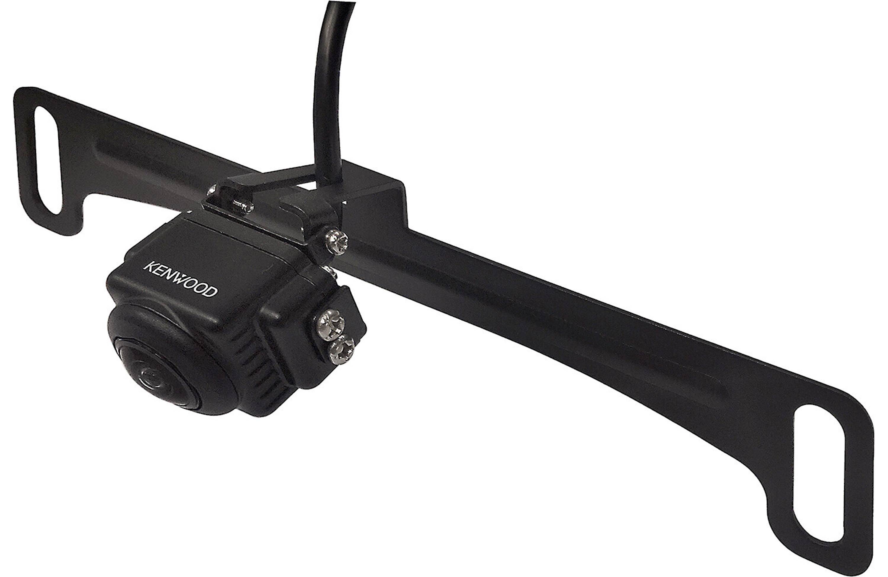 Kenwood CMOS-740HDLP HD backup camera with license plate bracket — compatible with select Kenwood receivers only