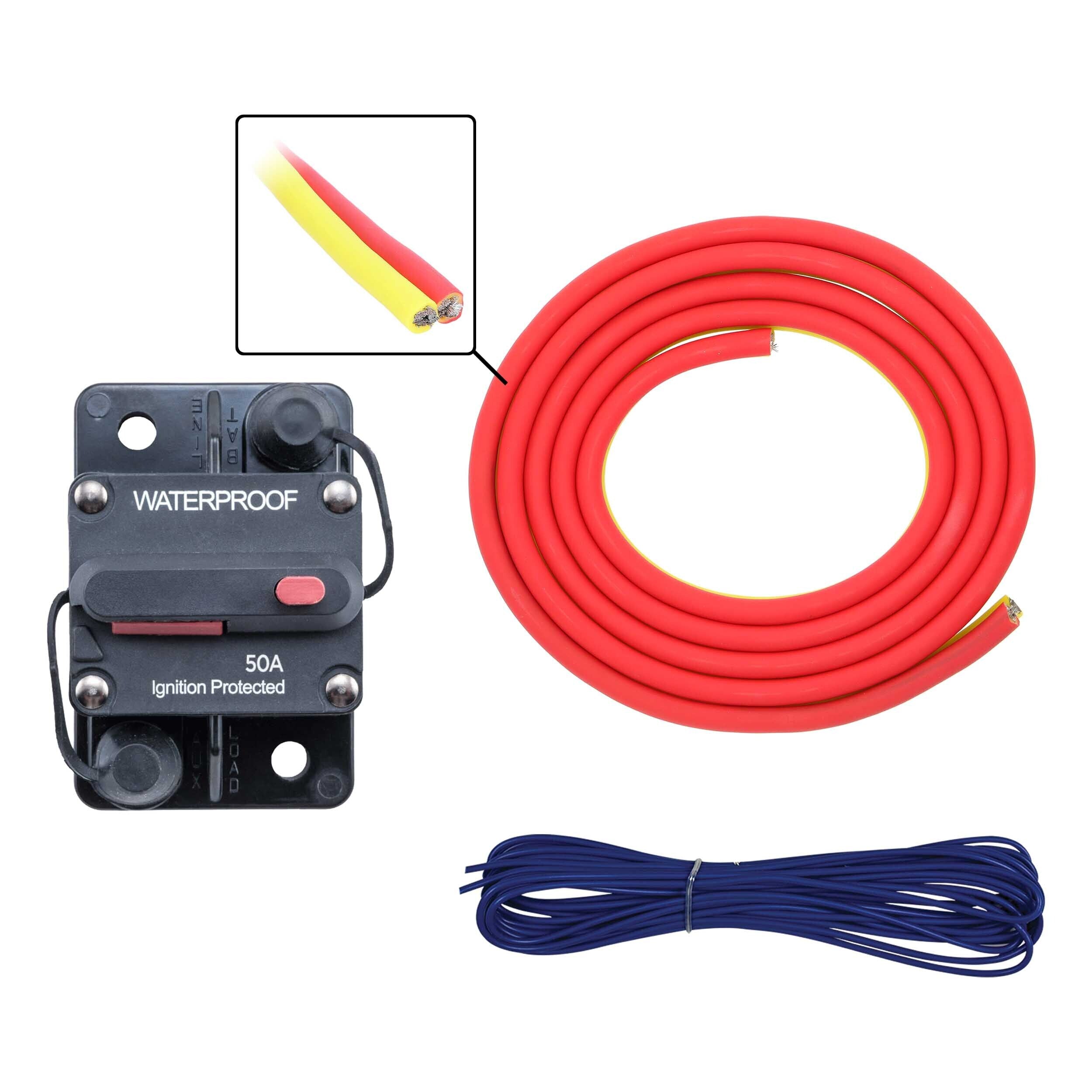 ML-AK8-20 8 AWG Marine Amp Kit - 20ft. w/ Circuit Breaker