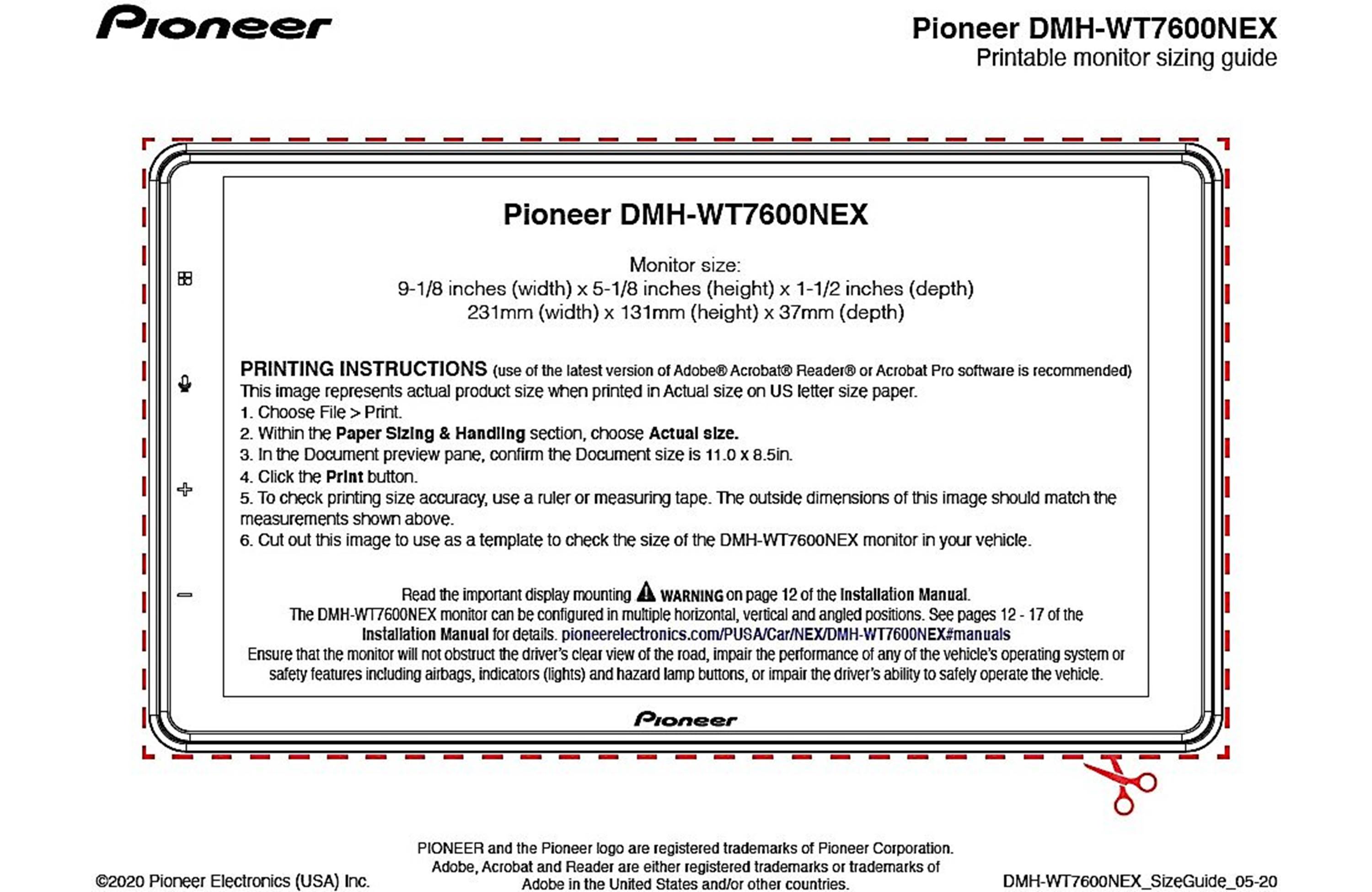 Pioneer DMH-WT7600NEX Digital multimedia receiver (does not play discs)