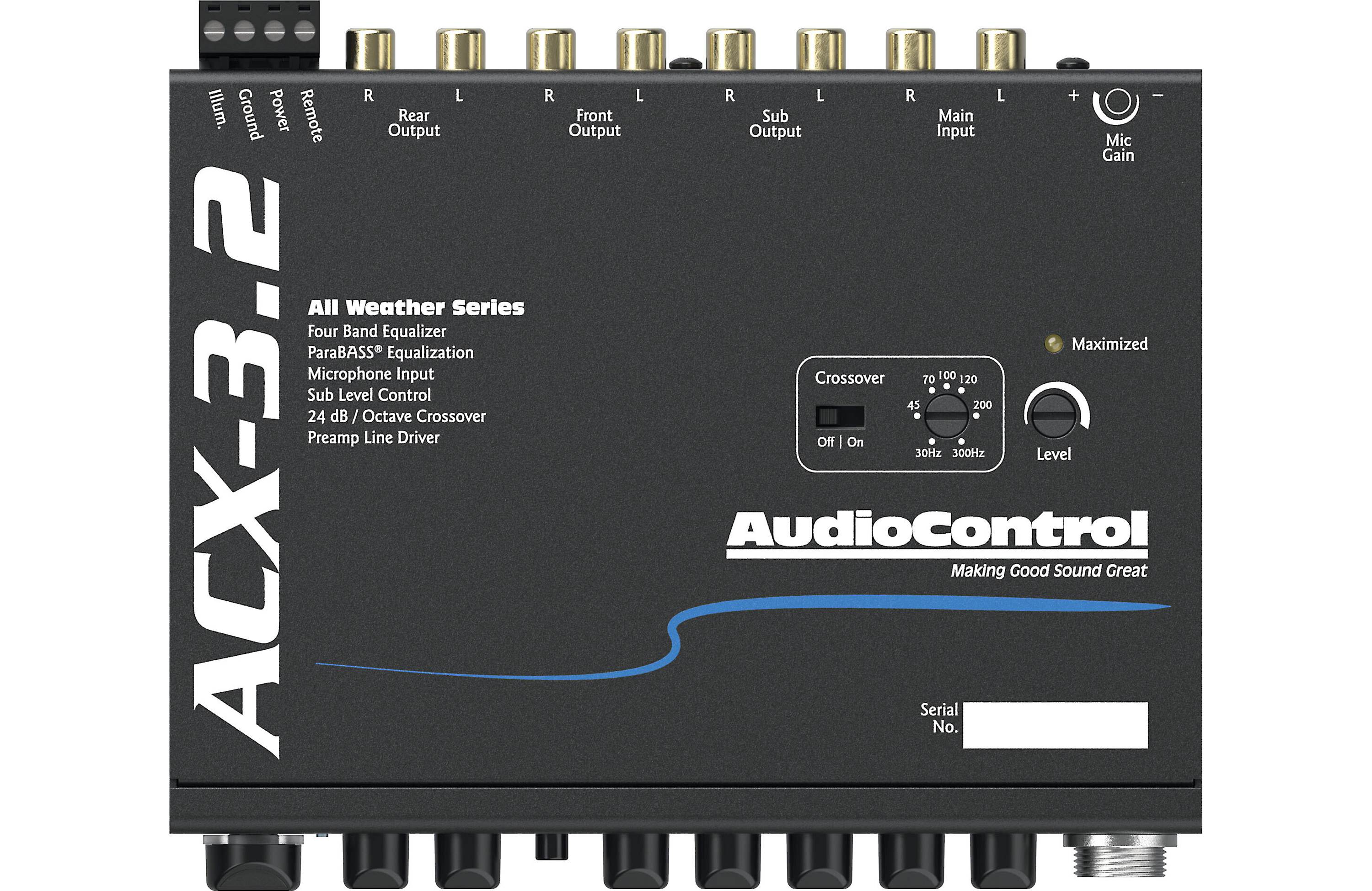 AudioControl ACX-3.2, 4 Band Stereo Grahpic All Weather Equalizer & Crossover