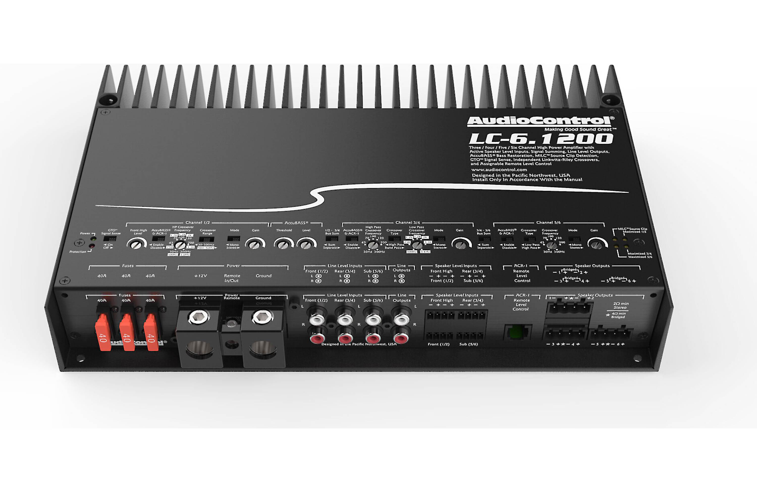AudioControl LC-6.1200 6-channel car amplifier — 125 watts RMS x 6