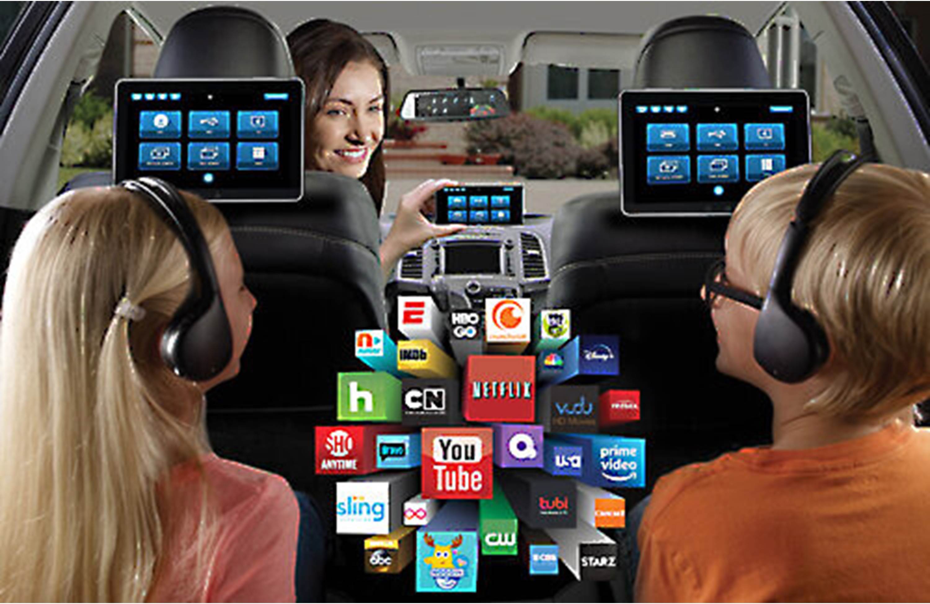 Voxx AMAVXSB10UHD2 Rear-seat entertainment system with two 10.1