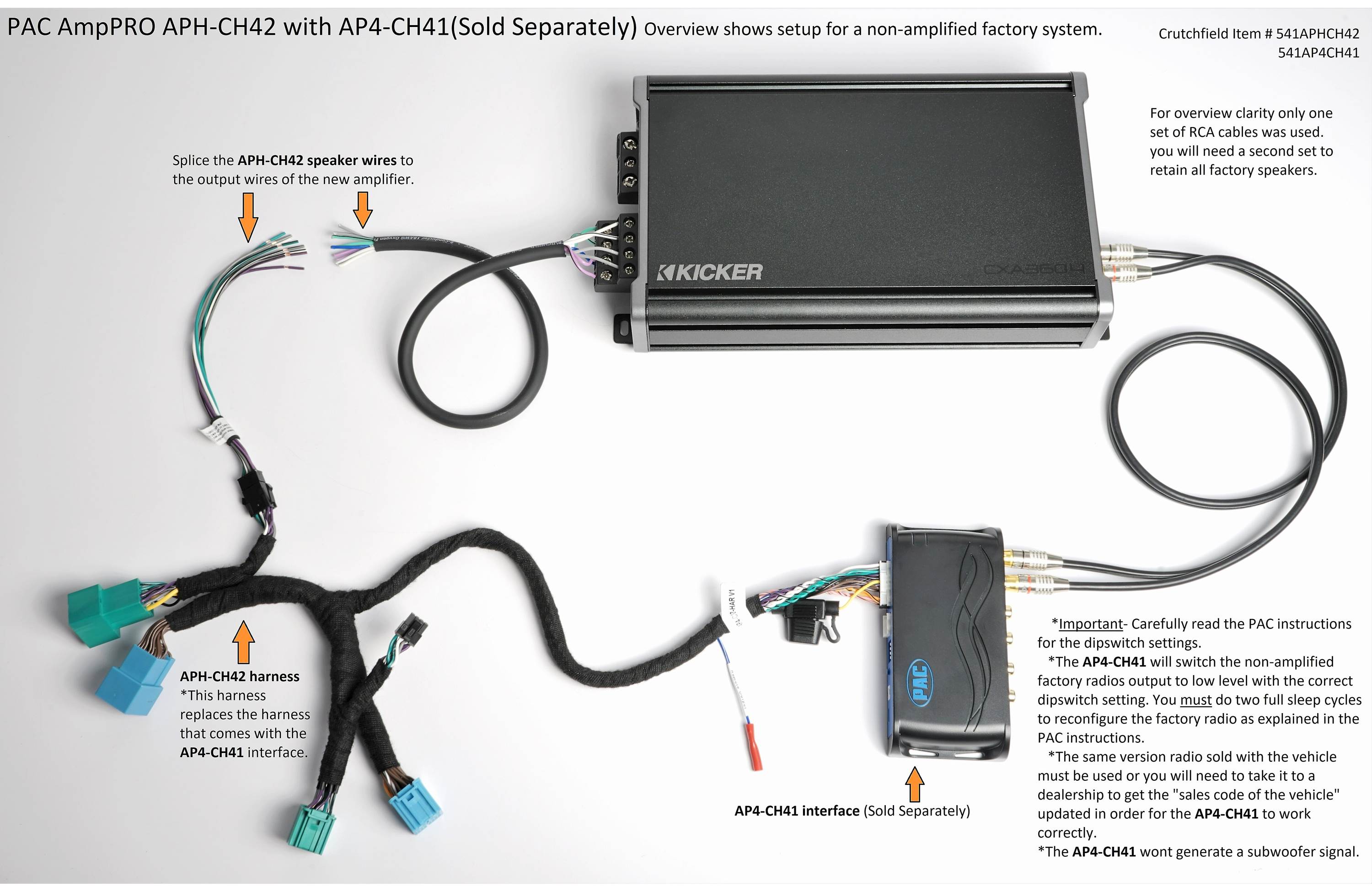 PAC APH-CH42 AmpPro Harness select 2021-up Chrysler, Dodge, and RAM vehicles