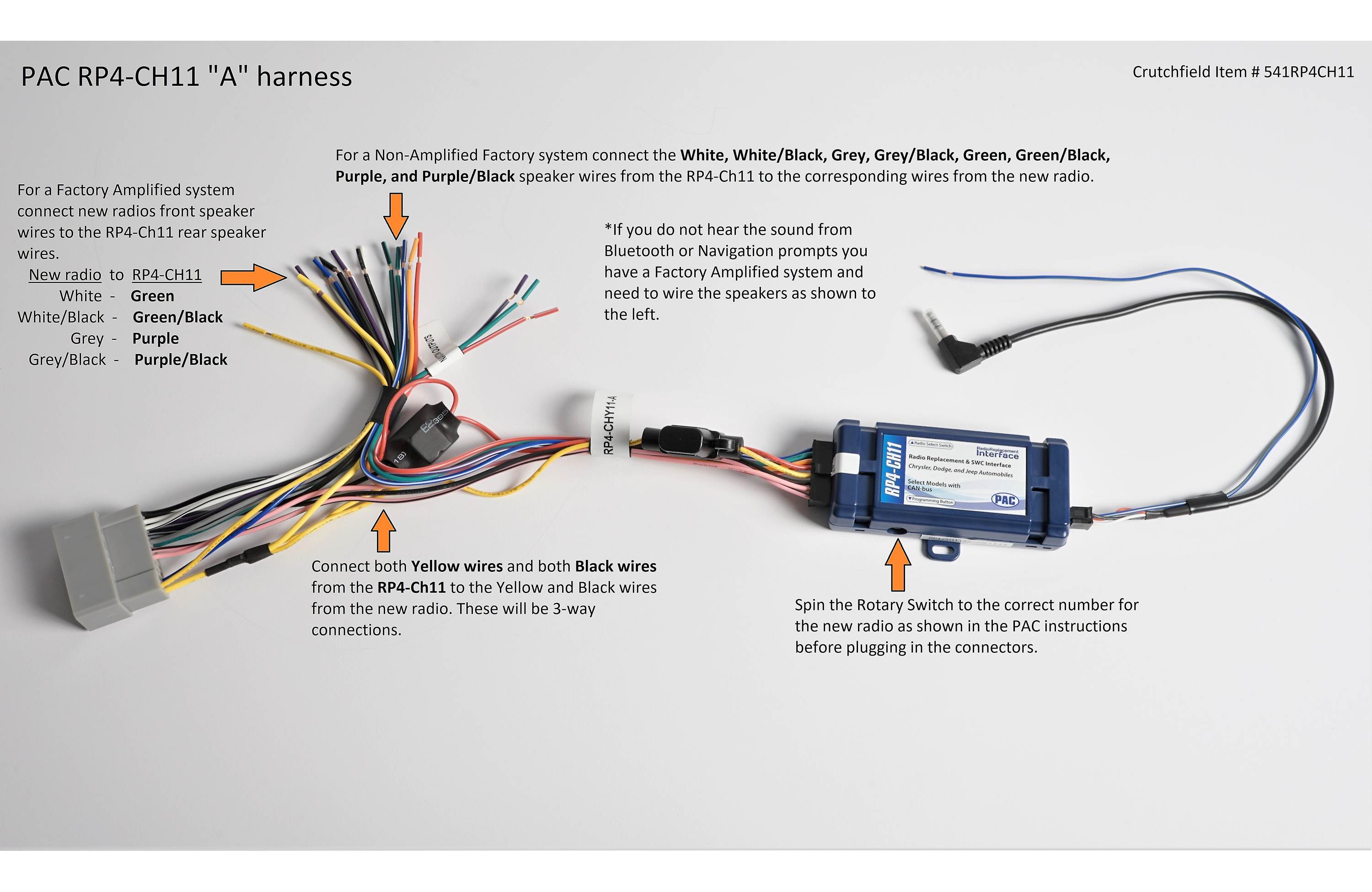 PAC RP4-CH11 Wiring Interface in select 2005-20 Chrysler-built models