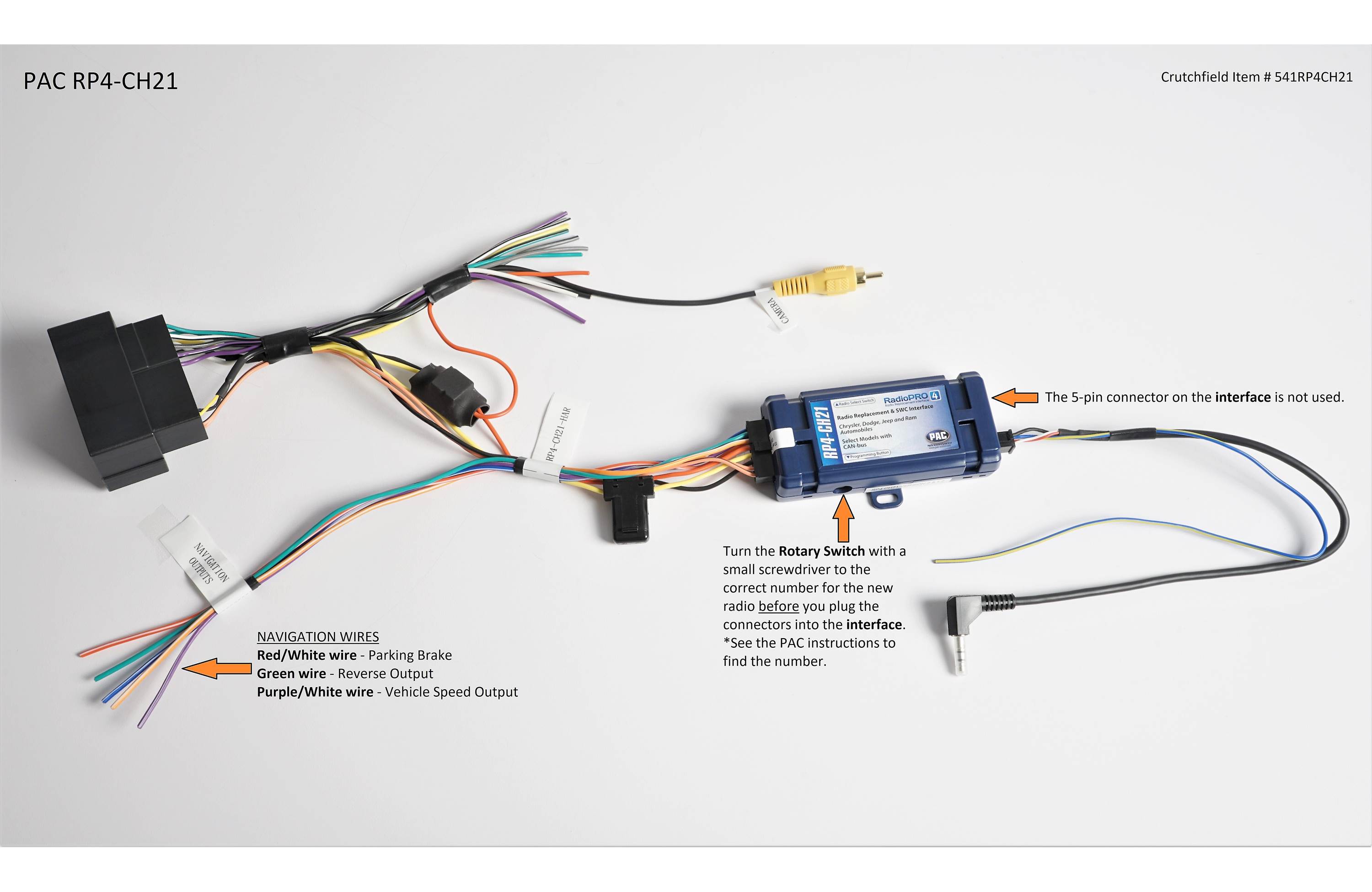 PAC RP4-CH21 Wiring Interface in select 2013-15 Dodge, Jeep, and Ram models
