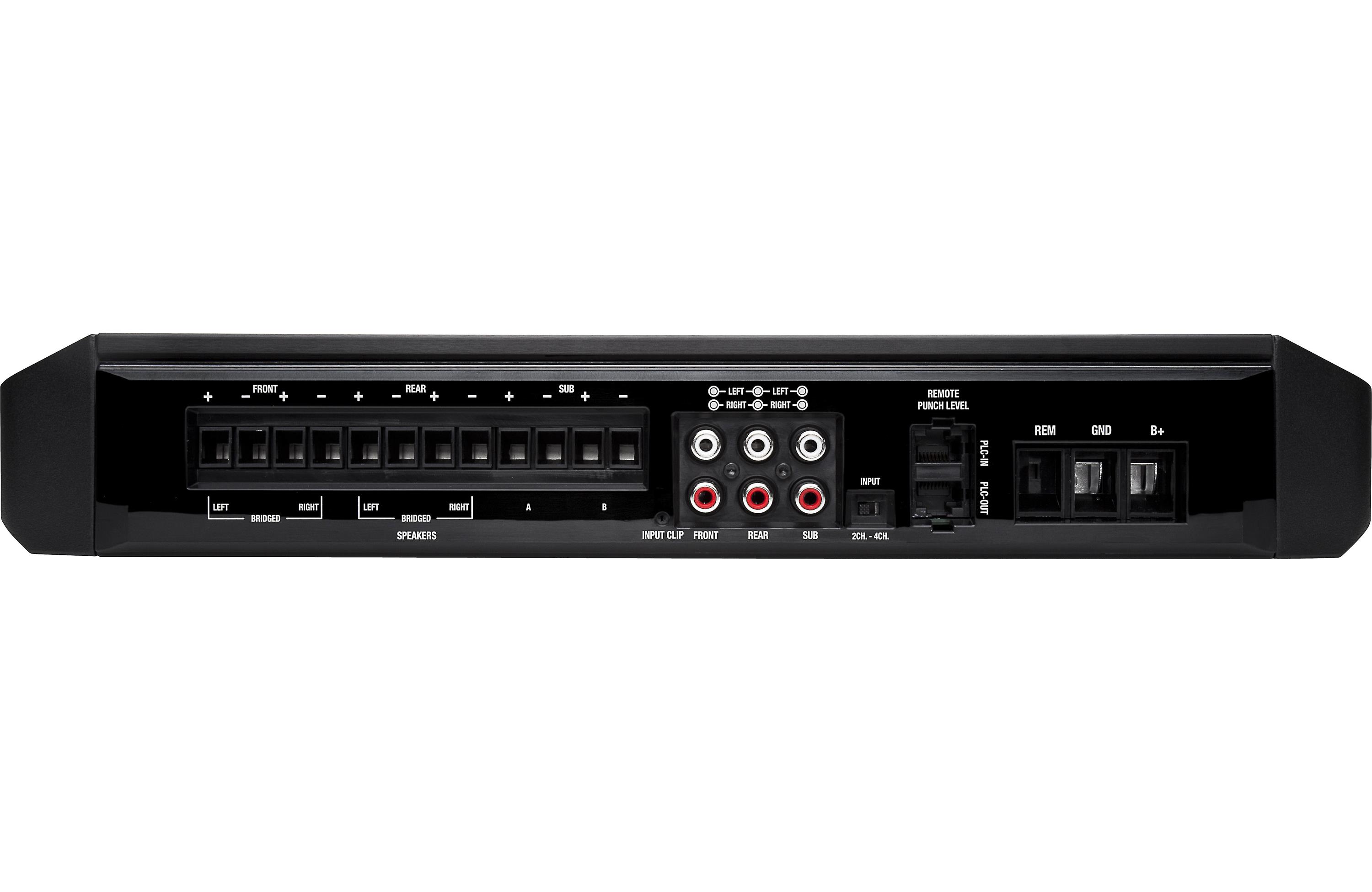 Rockford Fosgate Punch P1000X5 5-channel car amplifier — 75 watts RMS x 4 at 4 ohms + 500 watts RMS
