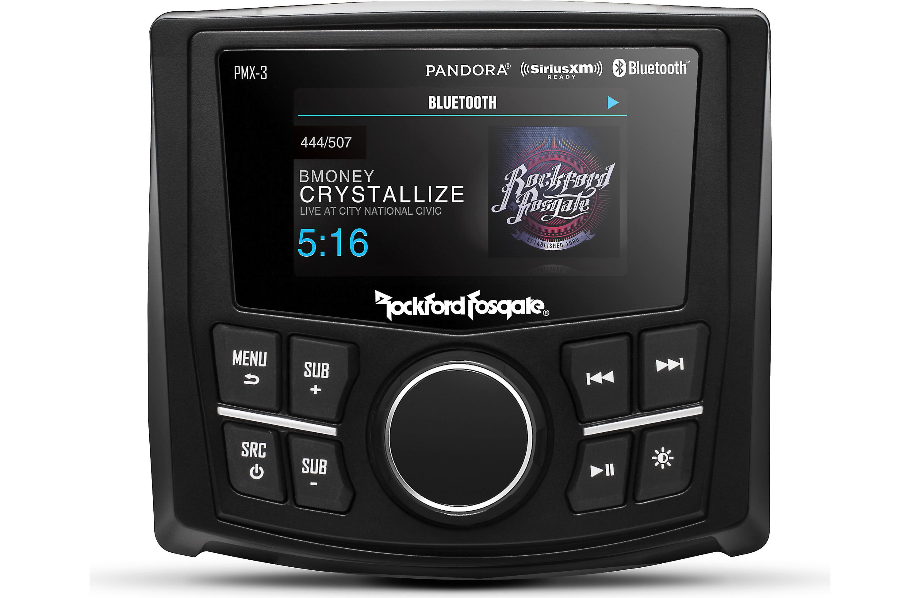 Rockford Fosgate PMX-3 Marine digital media receiver with Bluetooth and camera input