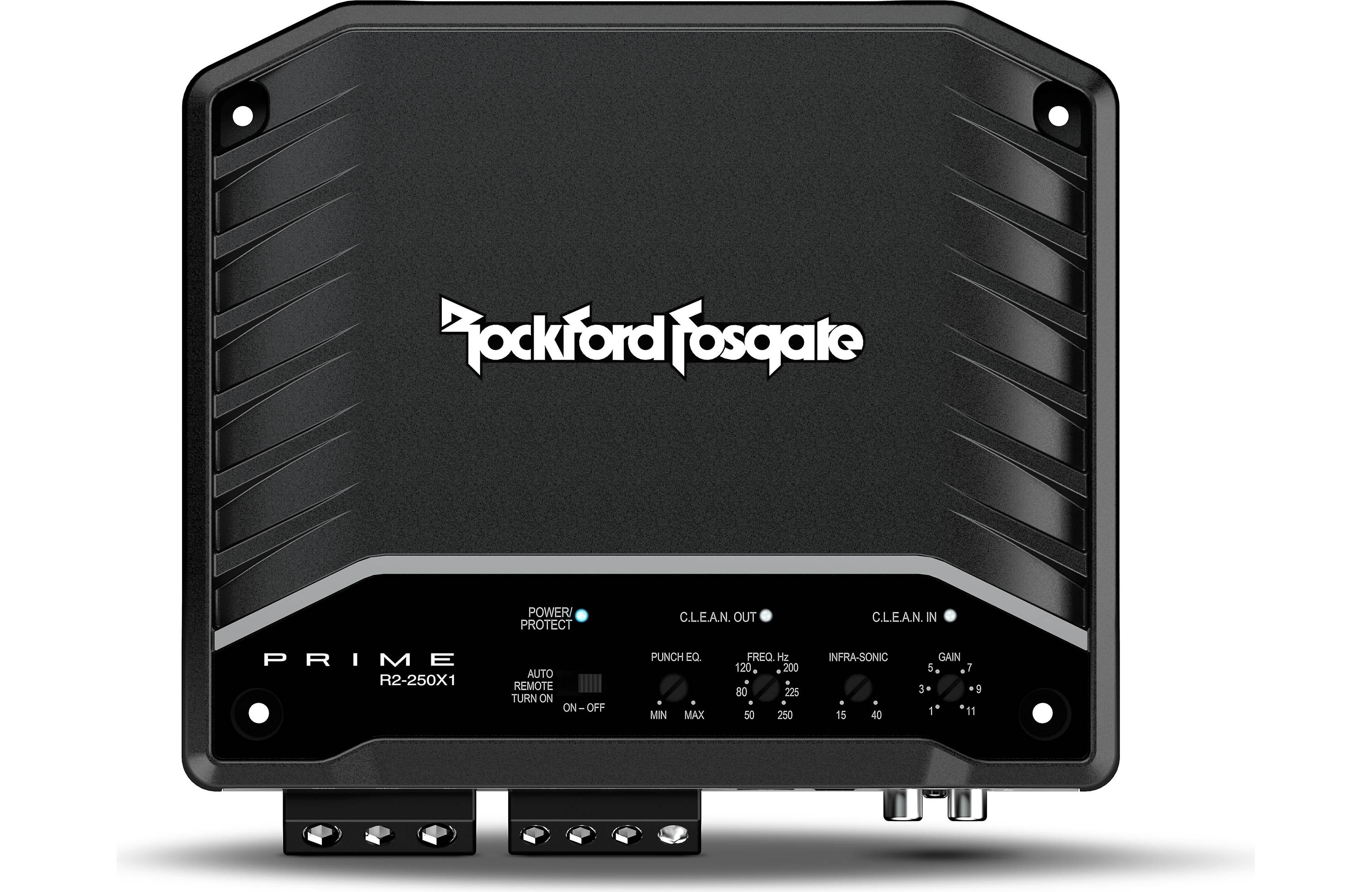 Rockford Fosgate R2-250X1 Prime Series mono subwoofer amplifier — 250 watts RMS x 1 at 2 ohms