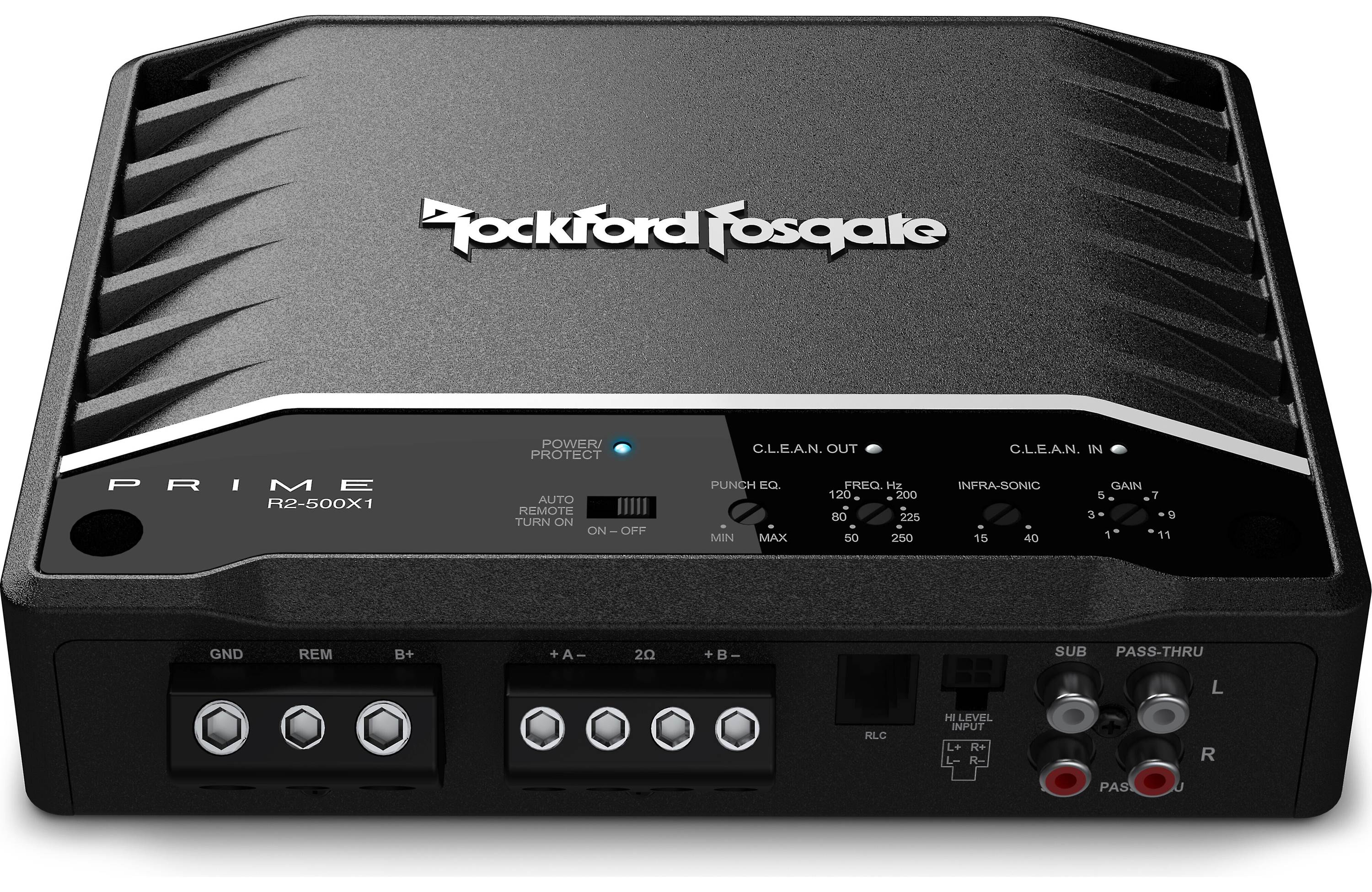 Rockford Fosgate R2-500X1 Prime Series mono subwoofer amplifier — 500 watts RMS x 1 at 2 ohms