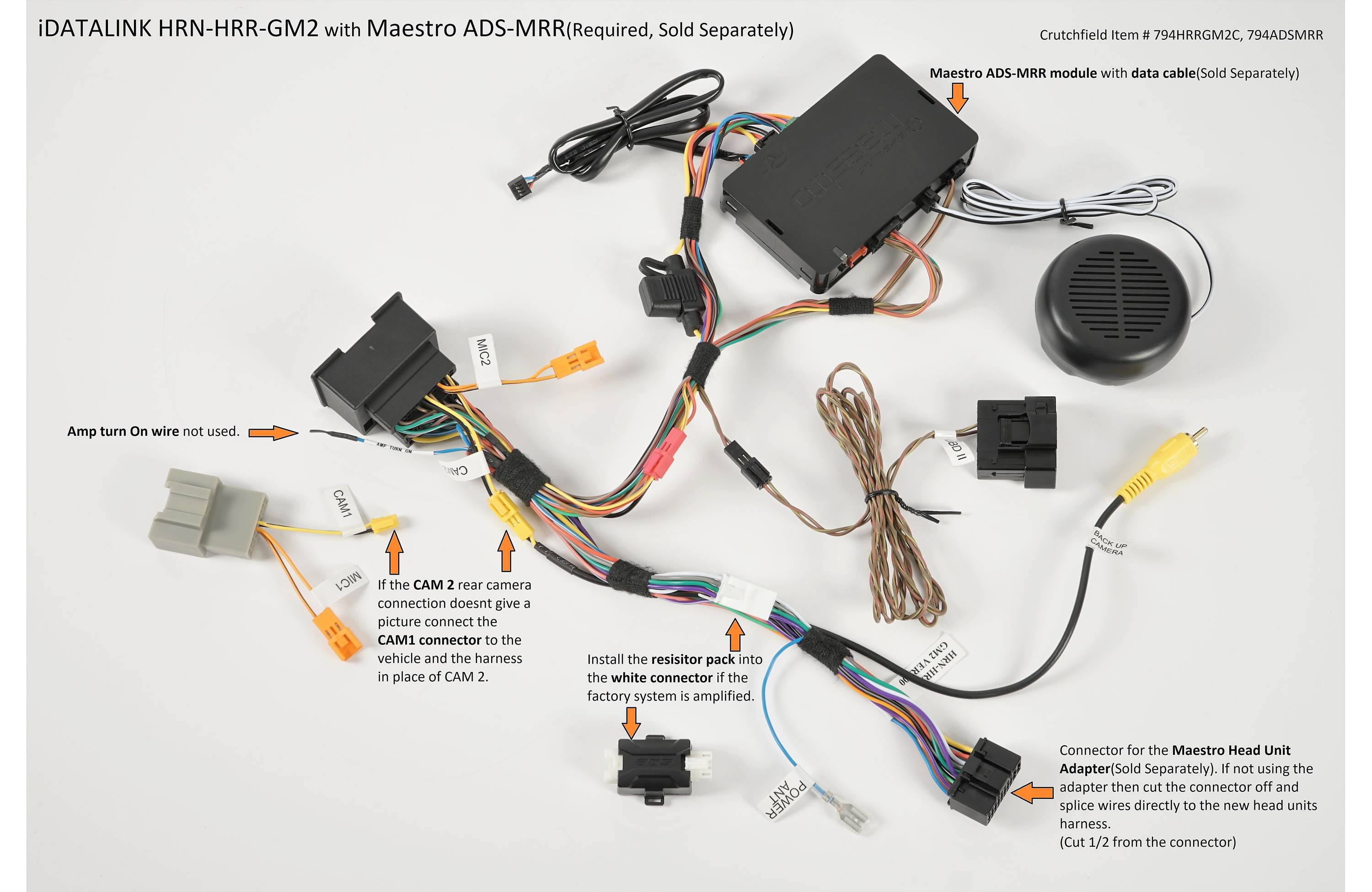 iDatalink HRN-HRR-GM2 factory amp, and warning chimes in select 2010-17 GM-made vehicles