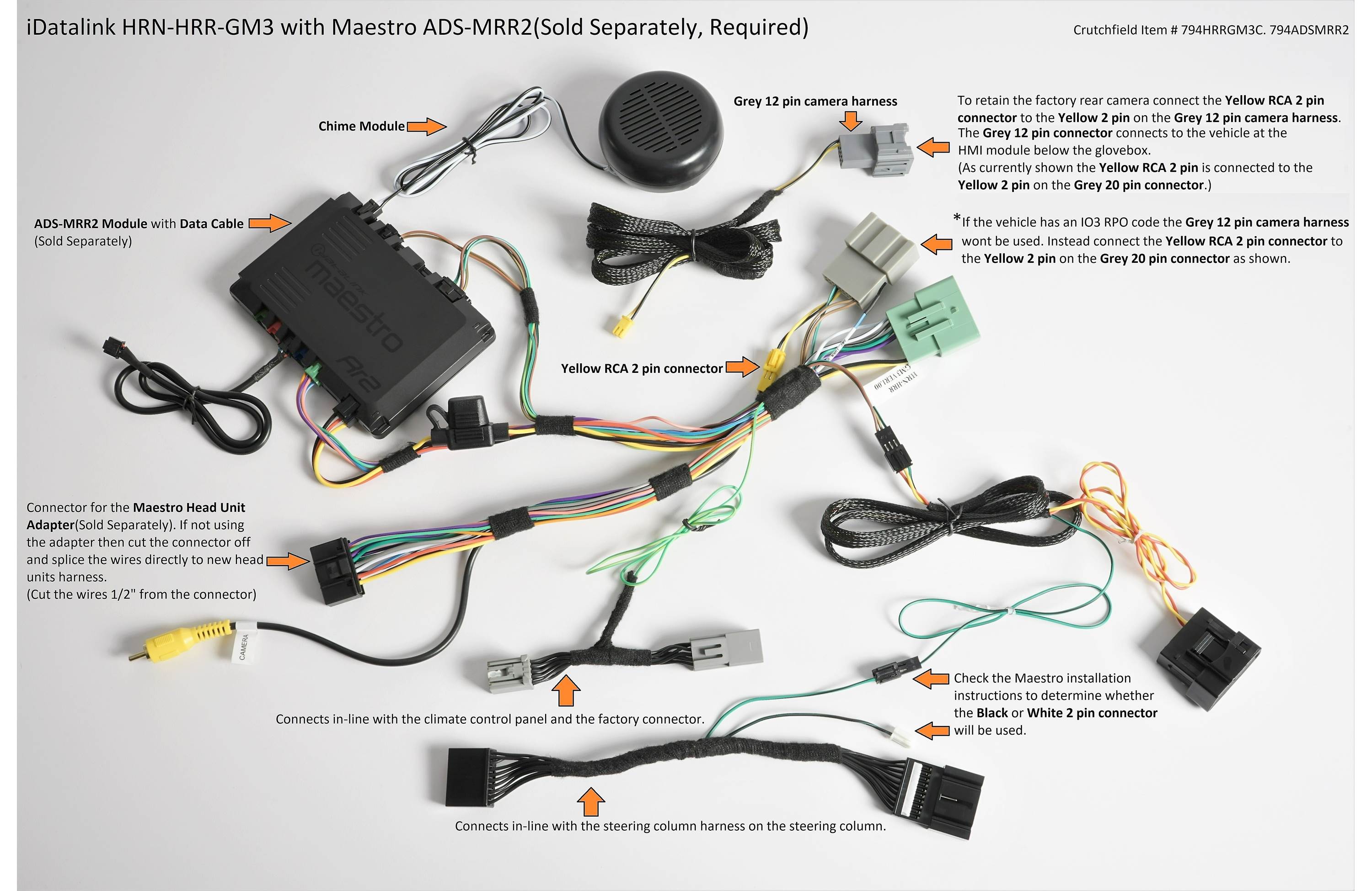 iDatalink HRN-HRR-GM3 OnStar, backup cam, and Bluetooth in select 2014-20 GM-made vehicles