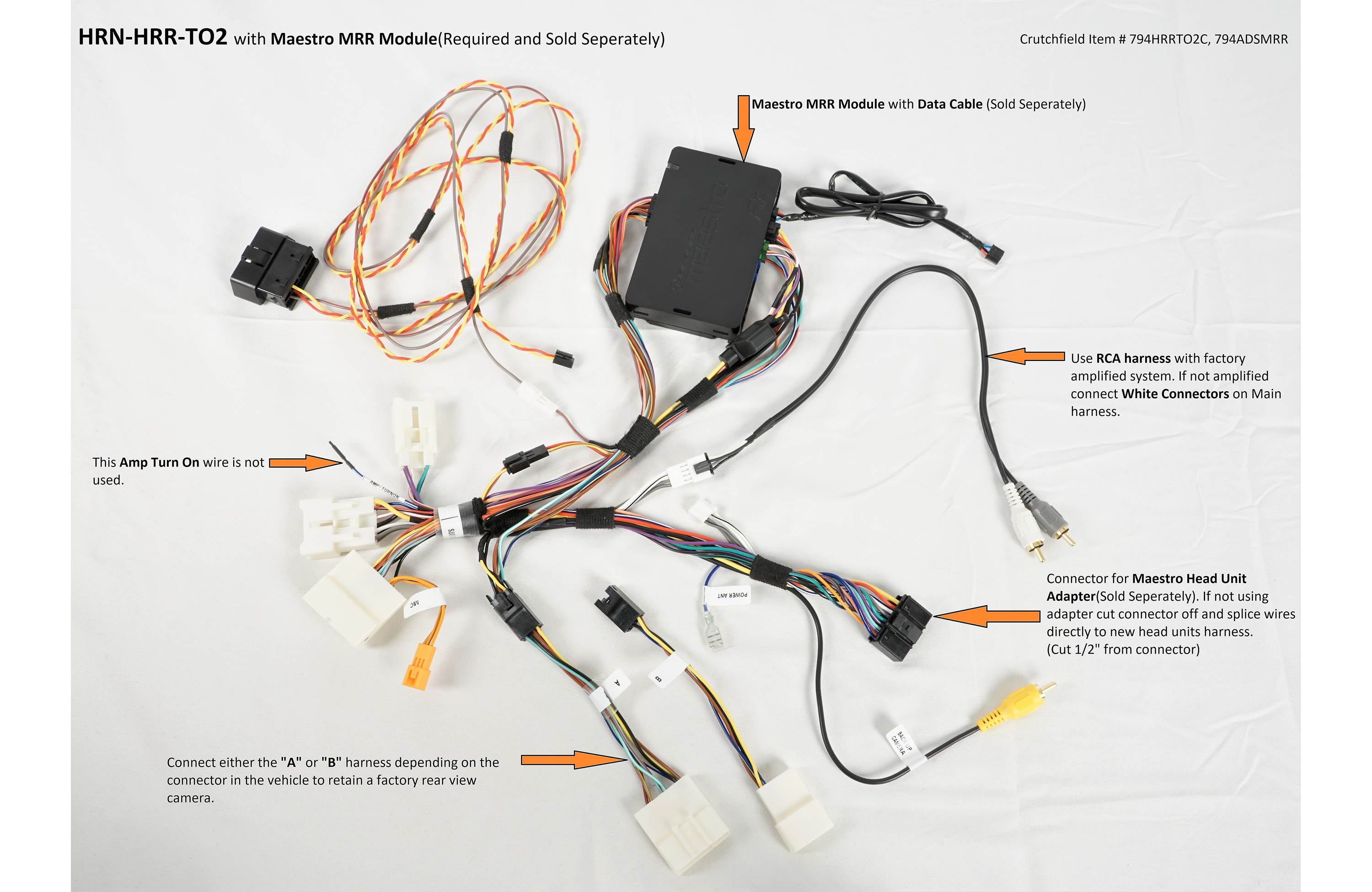 iDatalink HRN-HRR-TO2 Plug and Play T-Harness for TO2 Toyota Vehicles with HU connectors