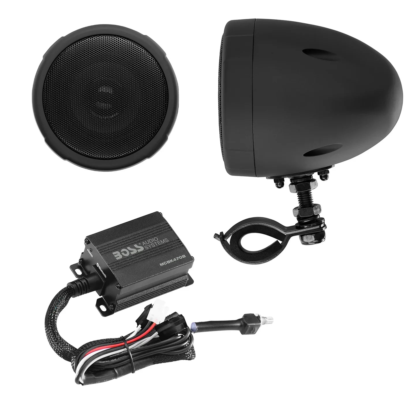 Boss Audio MCBK470B Black Motorcycle/ATV Sound System with Bluetooth Audio Streaming