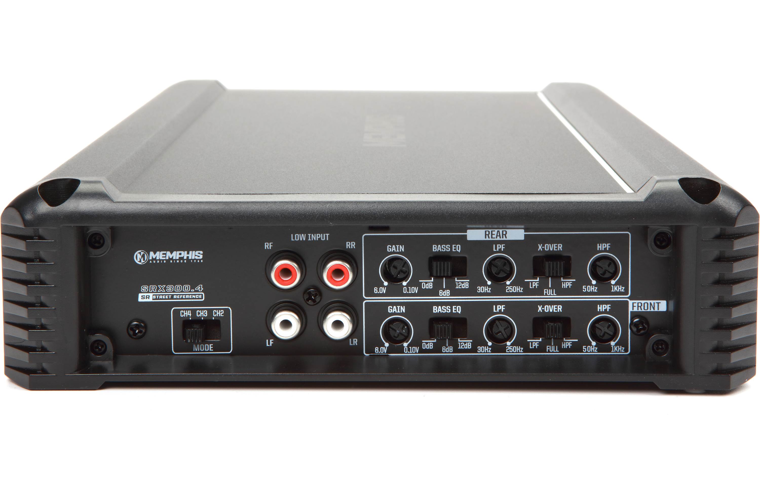 Memphis Audio SRX300.4 Street Reference 4-channel car amplifier — 50 watts RMS x 4