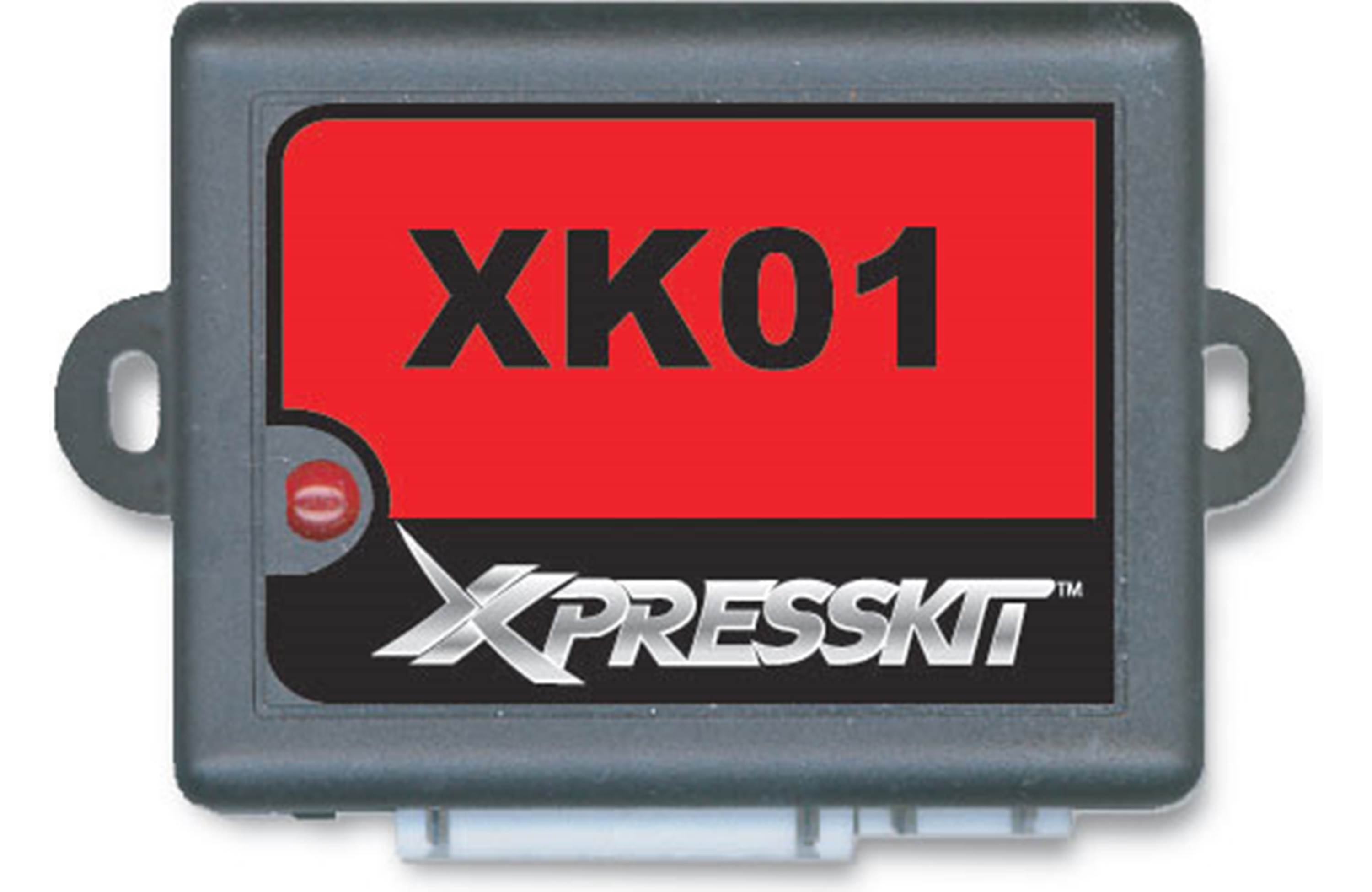 XpressKit XK01 Interfaces with the factory door lock and alarm controls on GM, Chrysler, Dodge or Jeep vehicles equipped with transponder anti-theft systems
