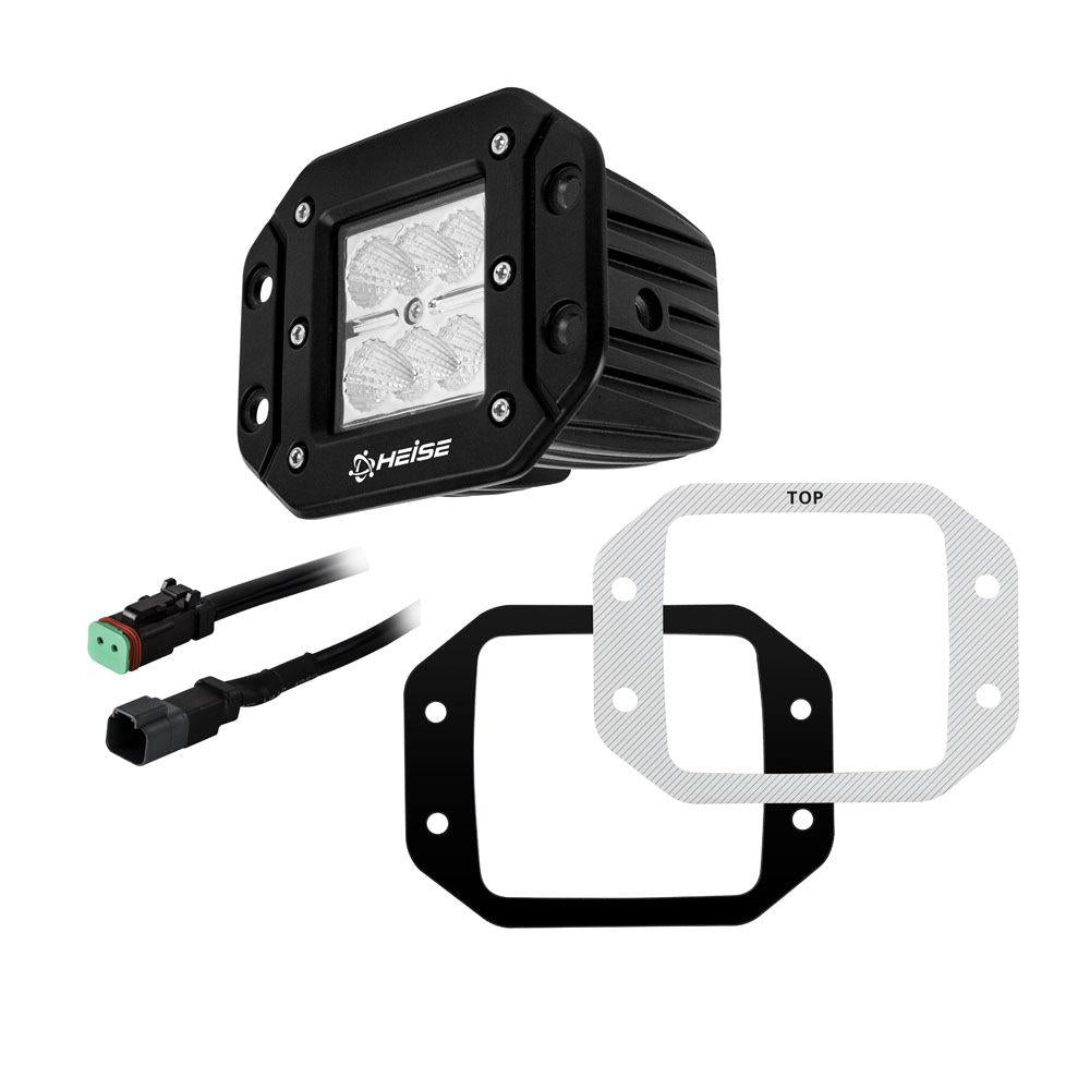 Heise HE-FMCL3 LED Lighting System Flush Mount Driving Light 18W Floodbeam New