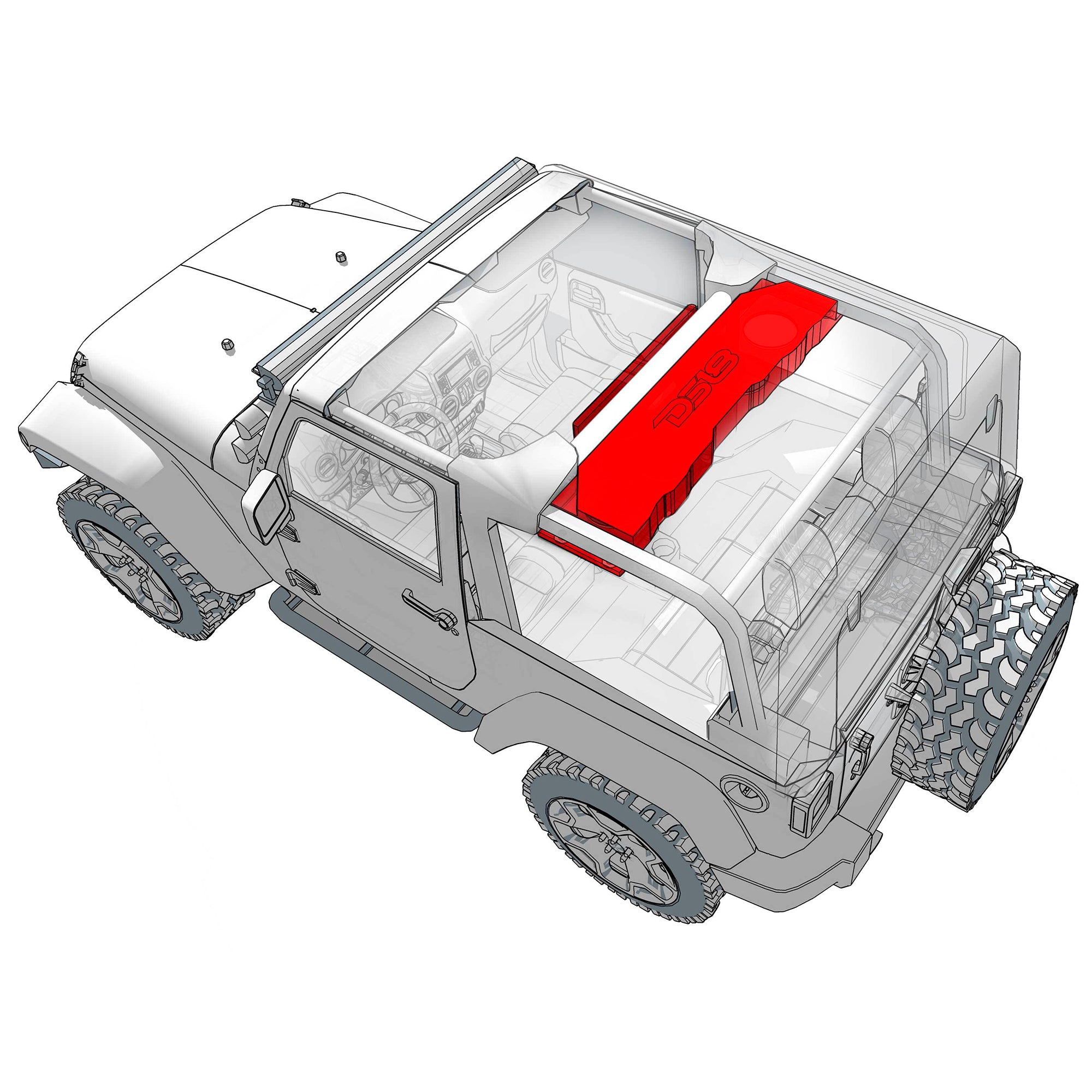 Jeep JK/JKU Overhead Sound Bar System Fits 4 X 8