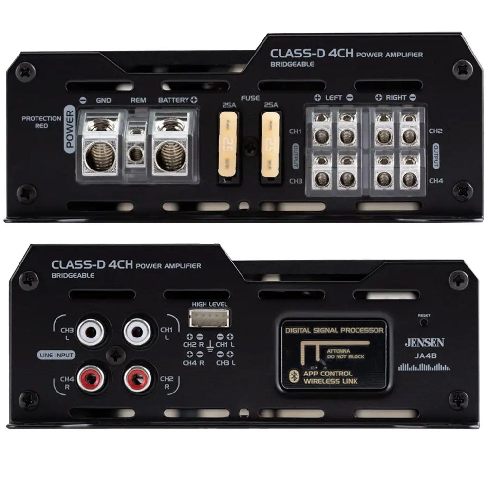 Jensen JA4B 740 Watts Class D 4ch Amp W/Bluetooth App Control