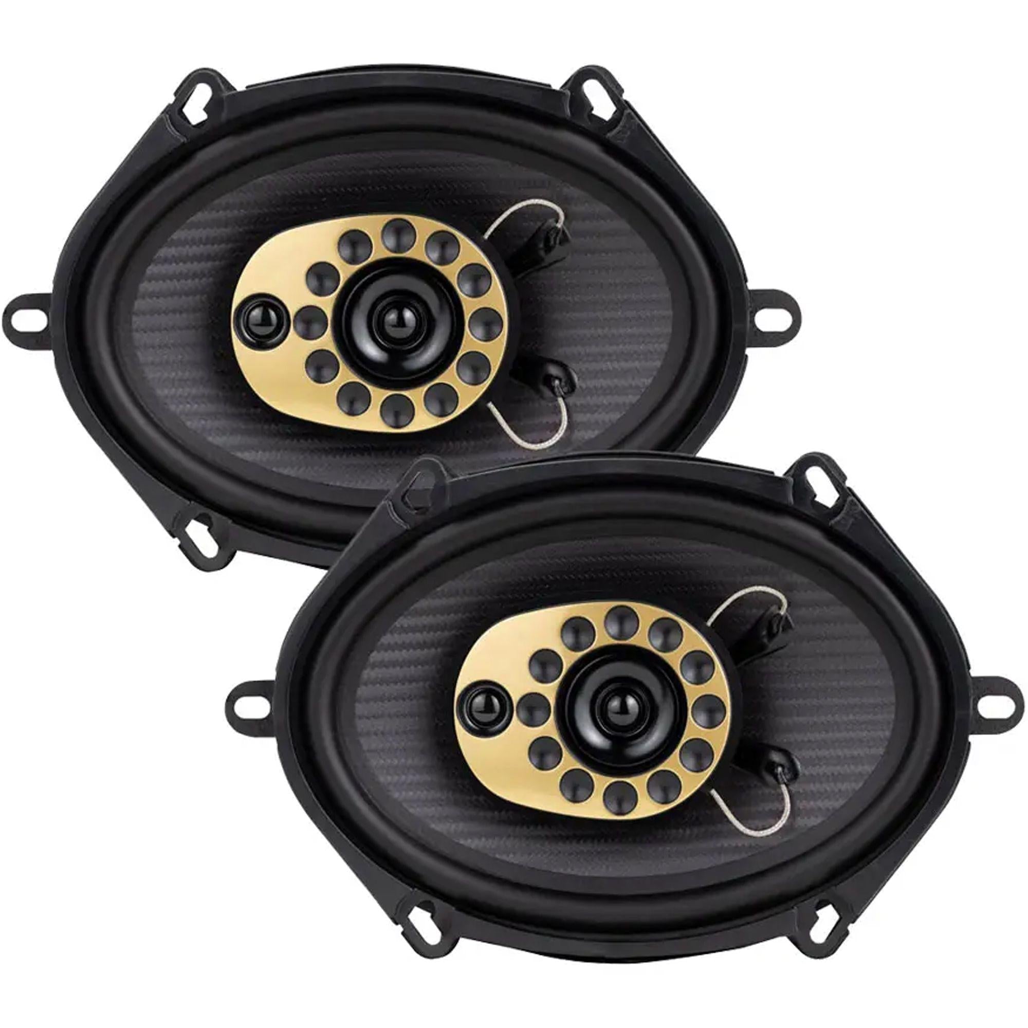 Jensen JS68T Full Range 6″x8″ 3-Way Speakers | Multi-Fit Design | Fits 5″x7″ Openings | Sold in Pairs