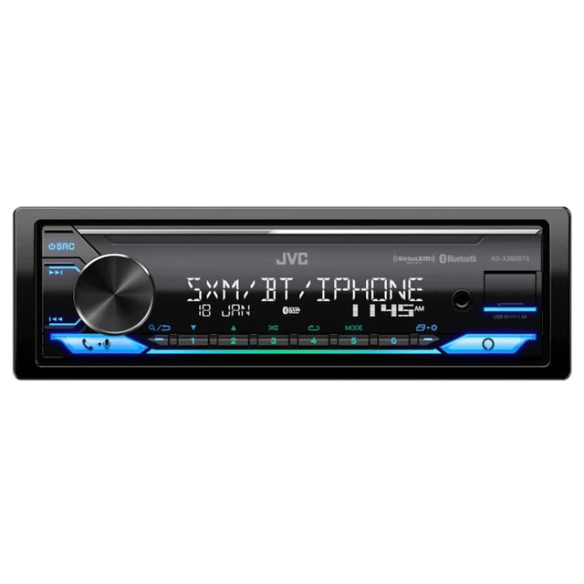 JVC KD-X380BTS Digital Media Receiver featuring Bluetooth / USB / SiriusXM / Amazon Alexa / 13-Band EQ / Variable-Color Illumination / JVC Remote App Compatibility