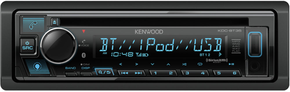 Kenwood KDC-BT35 Single-DIN CD Multimedia Receiver with Bluetooth and Built-in Alexa
