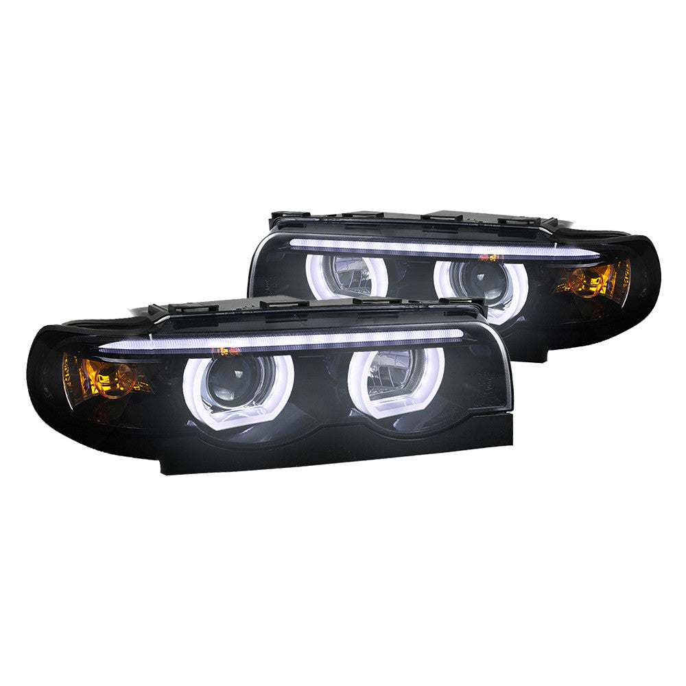 Spec-D 95-01 BMW E38 7 Series Halo Projector Headlights Smoked