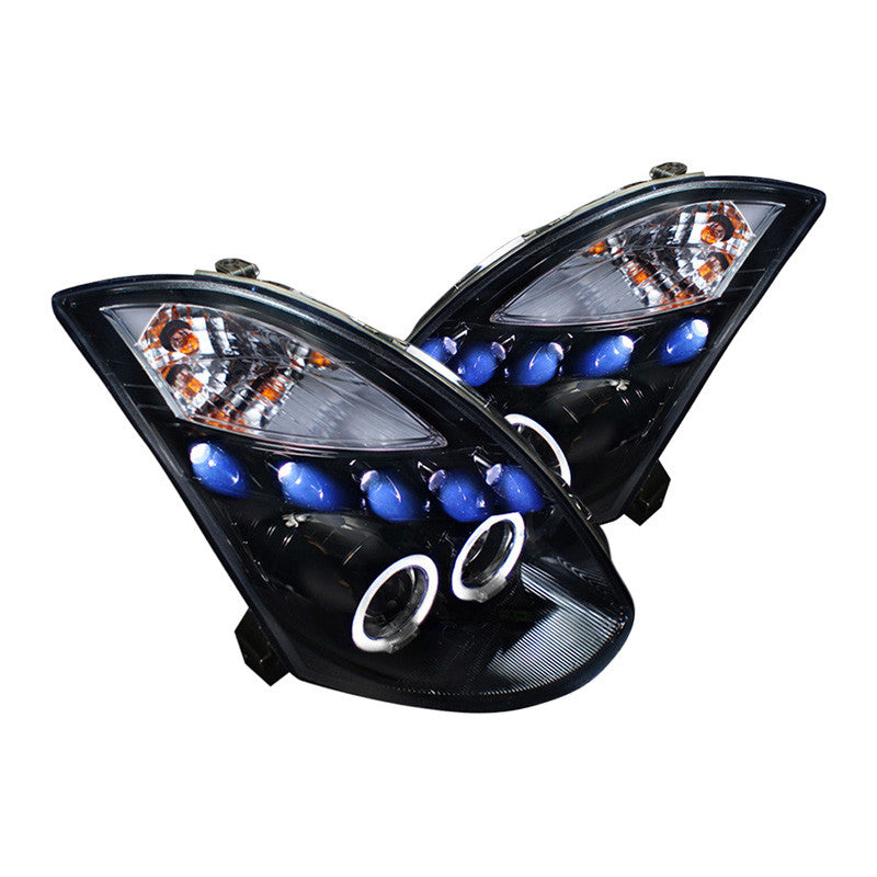 Spec-D 03-07 G35 Coupe Halo Projector Headlights Smoked