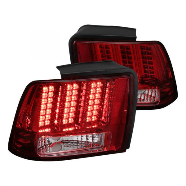 Spec-D 99-04 Ford Mustang Tail Lights LED Sequential Red Smoked