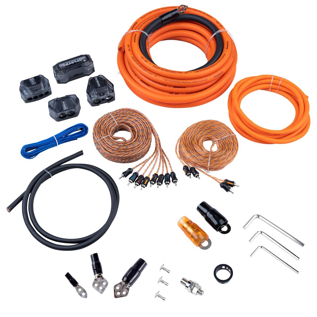 Memphis Audio 0GKIT 1/0 Gauge OFC Amplifier Wiring Kit – True AWG Amp Install Kit with ANL Fuse