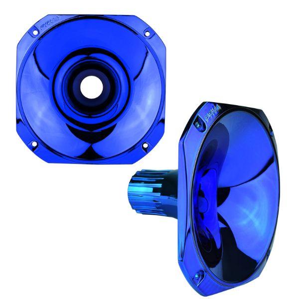 PRV AUDIO WGP14-25 BLUE CR-S - 1” Exit Horn Screw-On Waveguide - Blue Chrome Short ABS Wave Guide - 45° x 45° Nominal Coverage - Slim Profile Waveguide (Single)