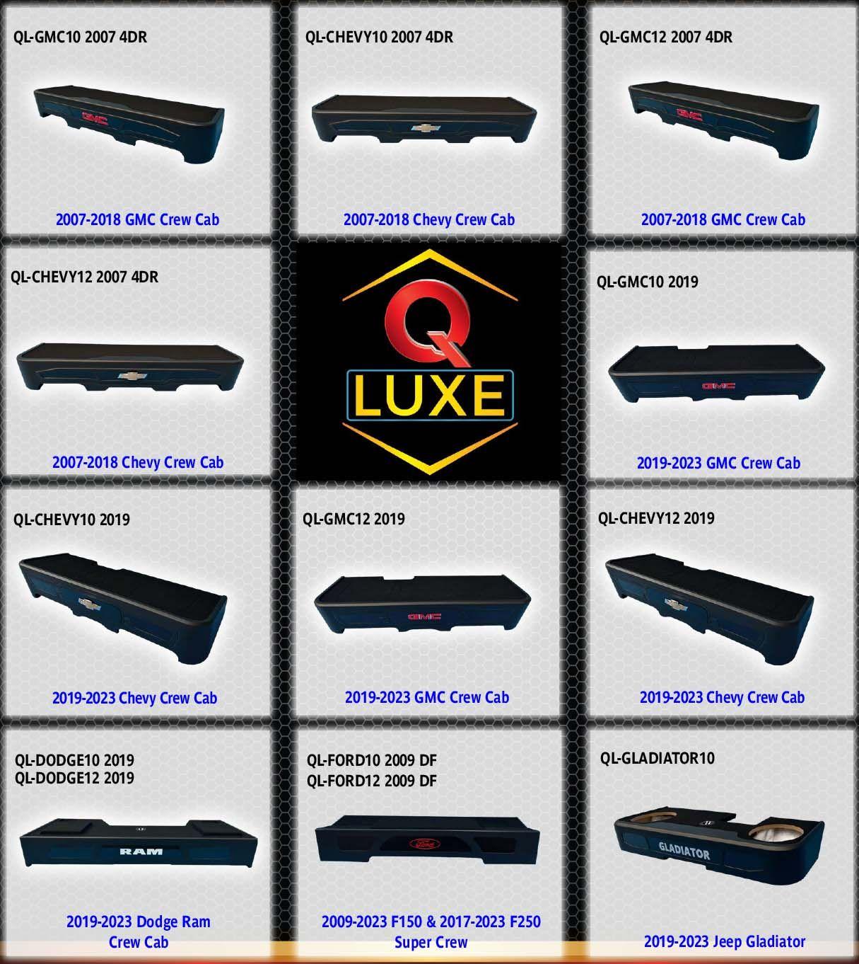 Q-Luxe Dual 10″ Sealed Custom Enclosure for GMC 19-23 Crew Cab