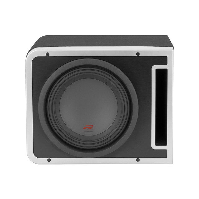 Alpine R-SB10V Pre-Loaded R-Series 10-inch Subwoofer Enclosure, Alpine R-A75M 750 Watt Mono Amplifier, and Wiring Kit