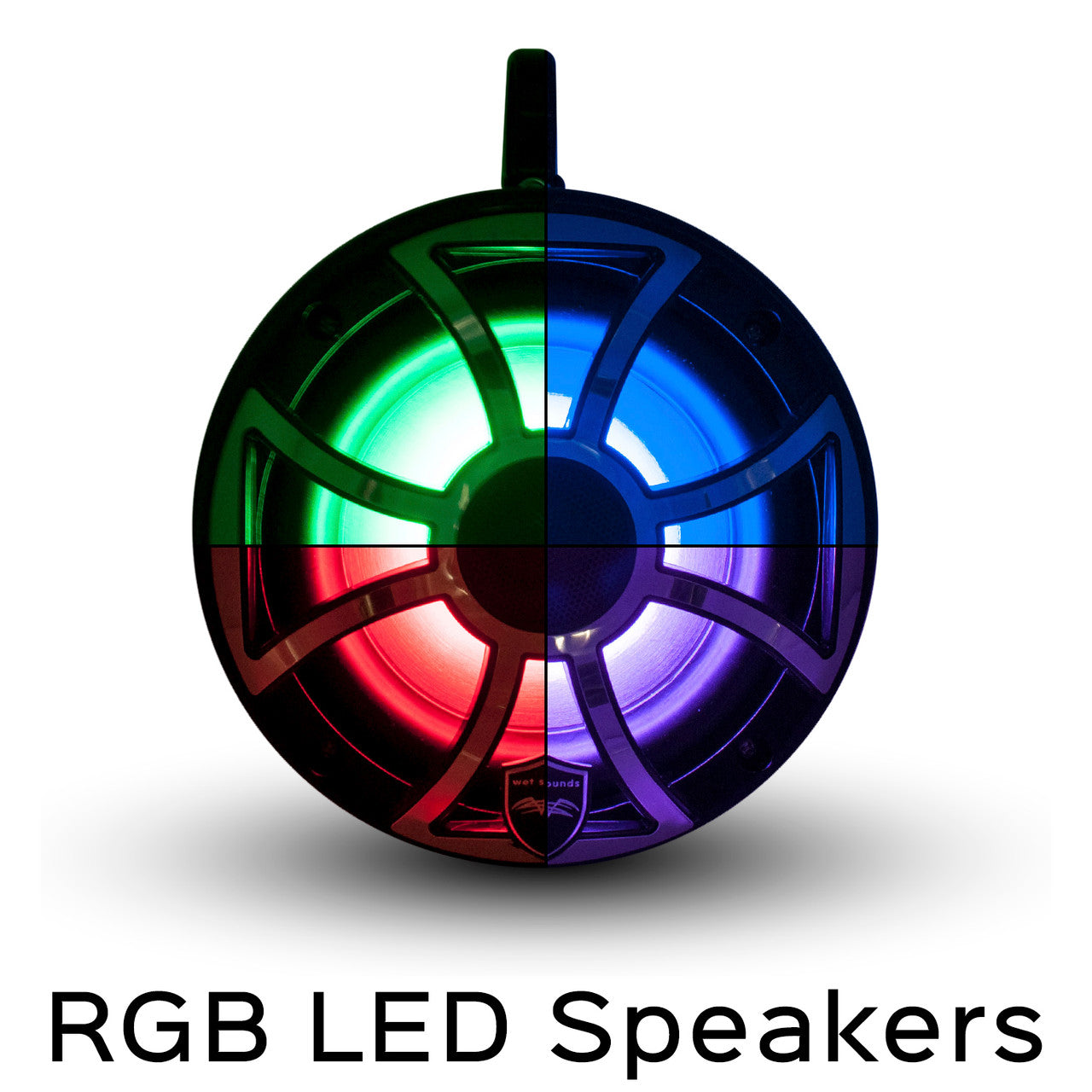 Wet Sounds REVO 6-XSG-SS GunMetal 6.5 Inch Marine LED Speakers & Roll Cage Enclosures (1.75