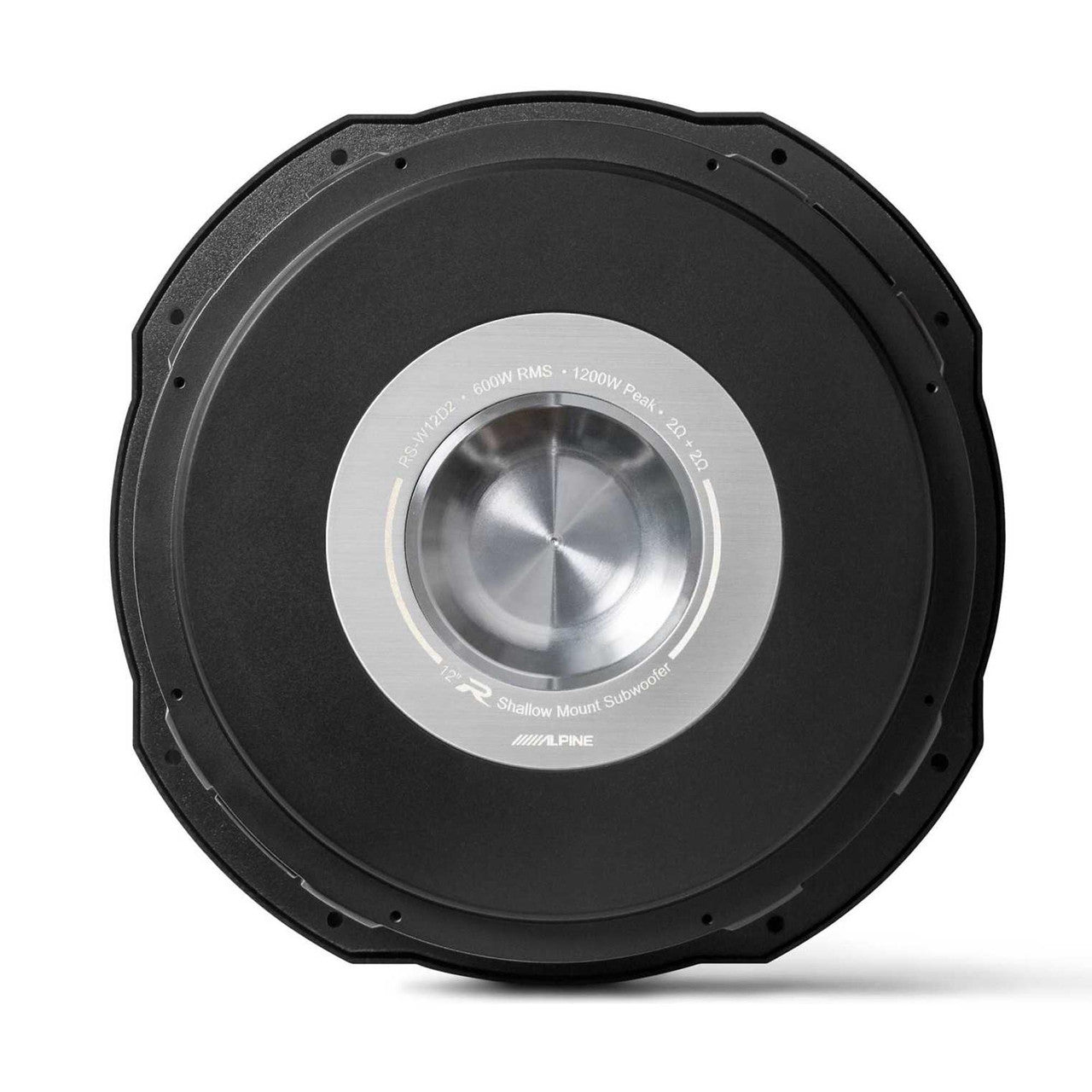 Alpine (2) RS-W12D4 12-inch R-Series Shallow Subwoofer Dual 4 Ohm & Grill Bundle
