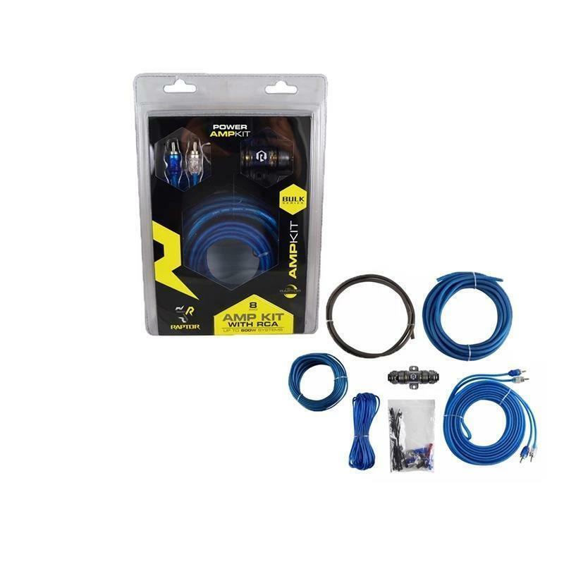 Raptor R2AK8 Car Audio 8 AWG Gauge Amplifier Installation Kit w/ 60 Amp Fuse