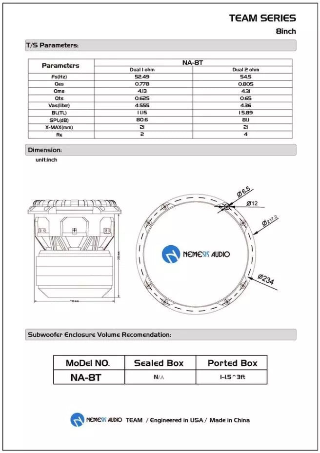 Nemesis Audio NA-8T D1 8