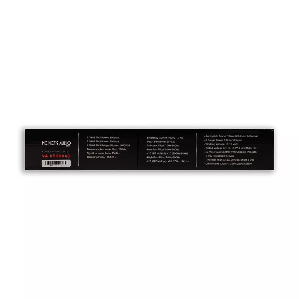 Nemesis Audio NA-K500X4D 4-Channel 500W x 4 @ 4-Ohm RMS Power Car Amplifier