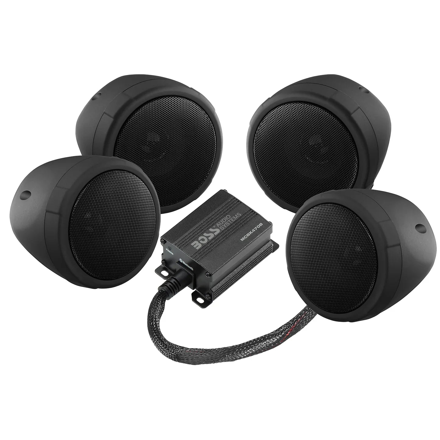 Boss Audio MCBK470B Black Motorcycle/ATV Sound System with Bluetooth Audio Streaming