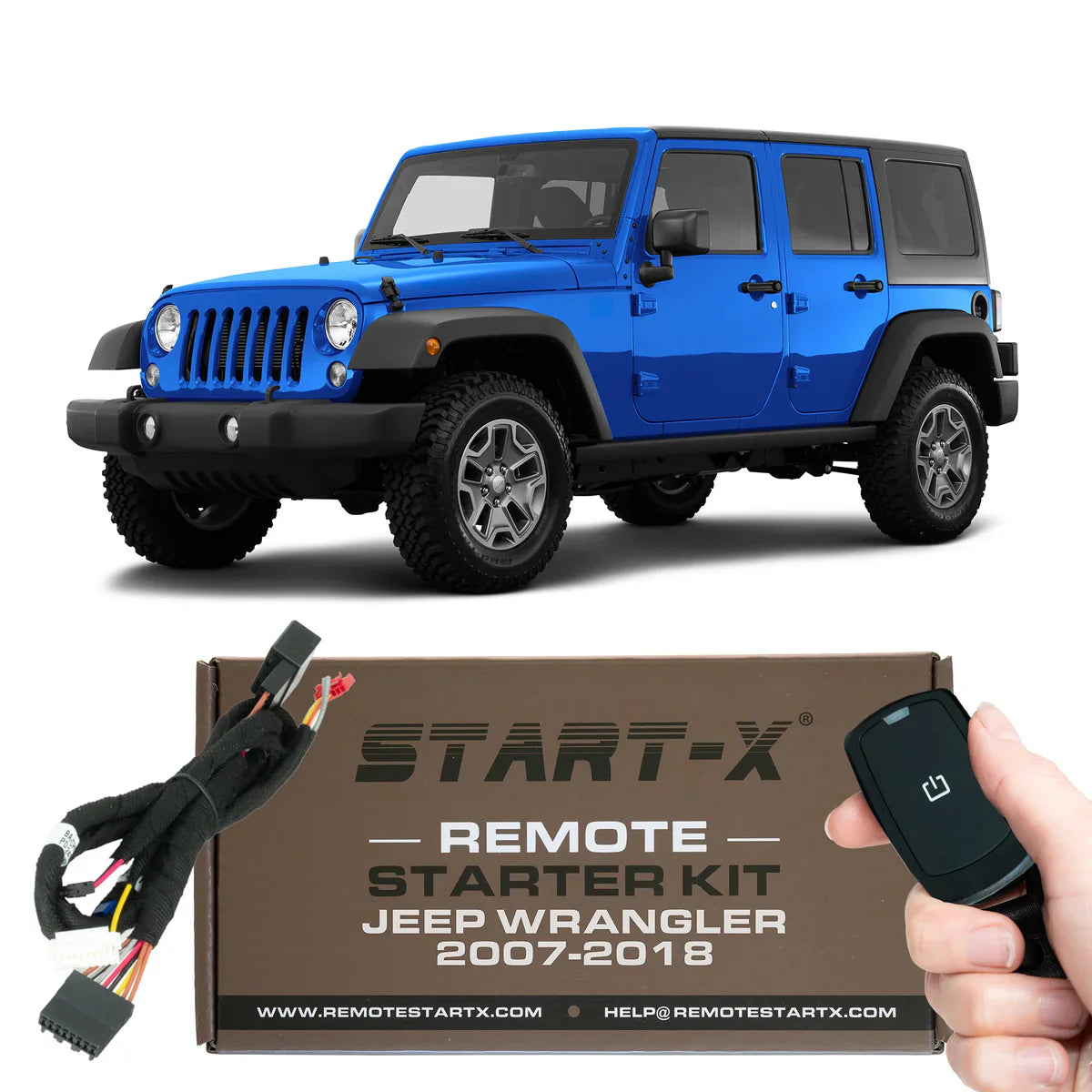 Start-X Long Range (2000-ft) Plug N Play Remote Starter Kit for Jeep Wrangler (2007-2018) / Key Start
