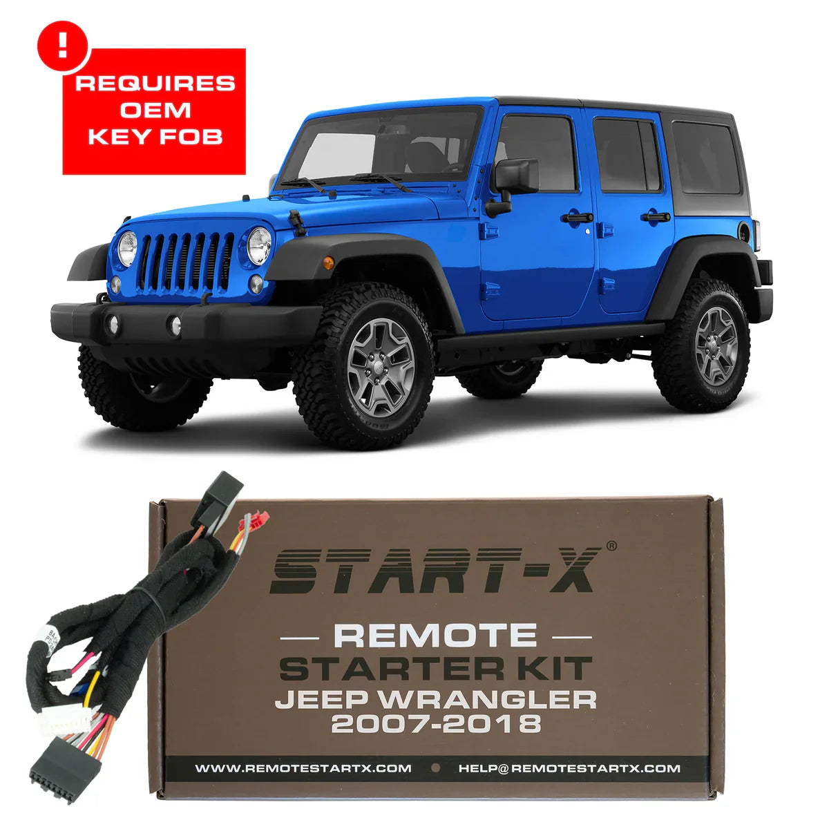Start-X Plug N Play Remote Starter Kit for Jeep Wrangler (2007-2018) / Key Start