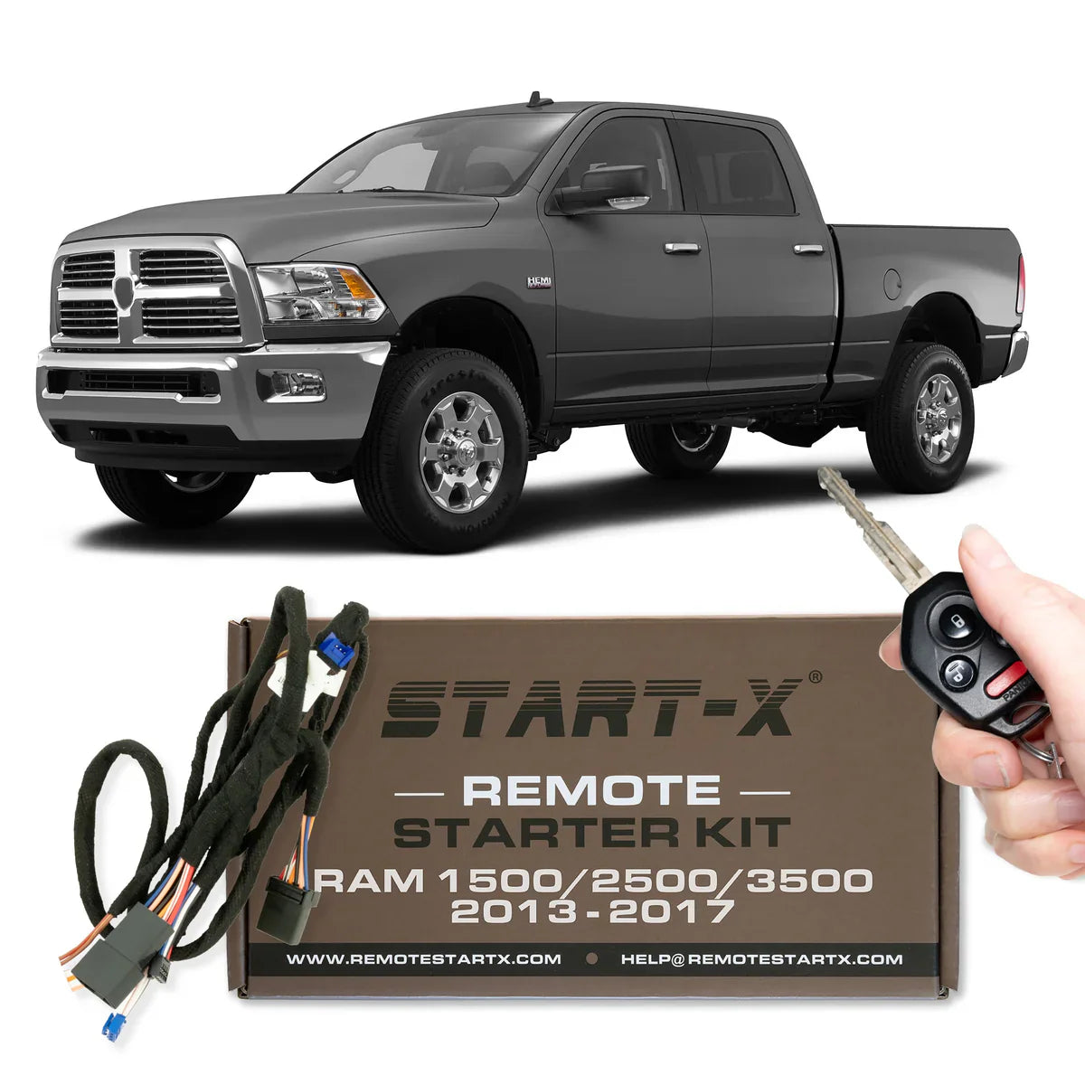 Start-X Plug N Play Remote Starter Kit for RAM Pickup Truck 1500/2500/3500 (2013-2017) / Key Start