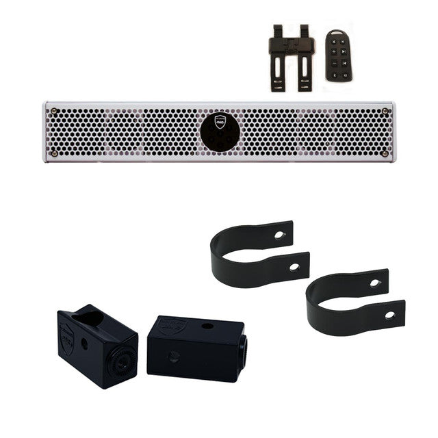 Wet Sounds Stealth 6 Ultra HD White + UTV Mounting Kit, Slider bracket and Round 1.75