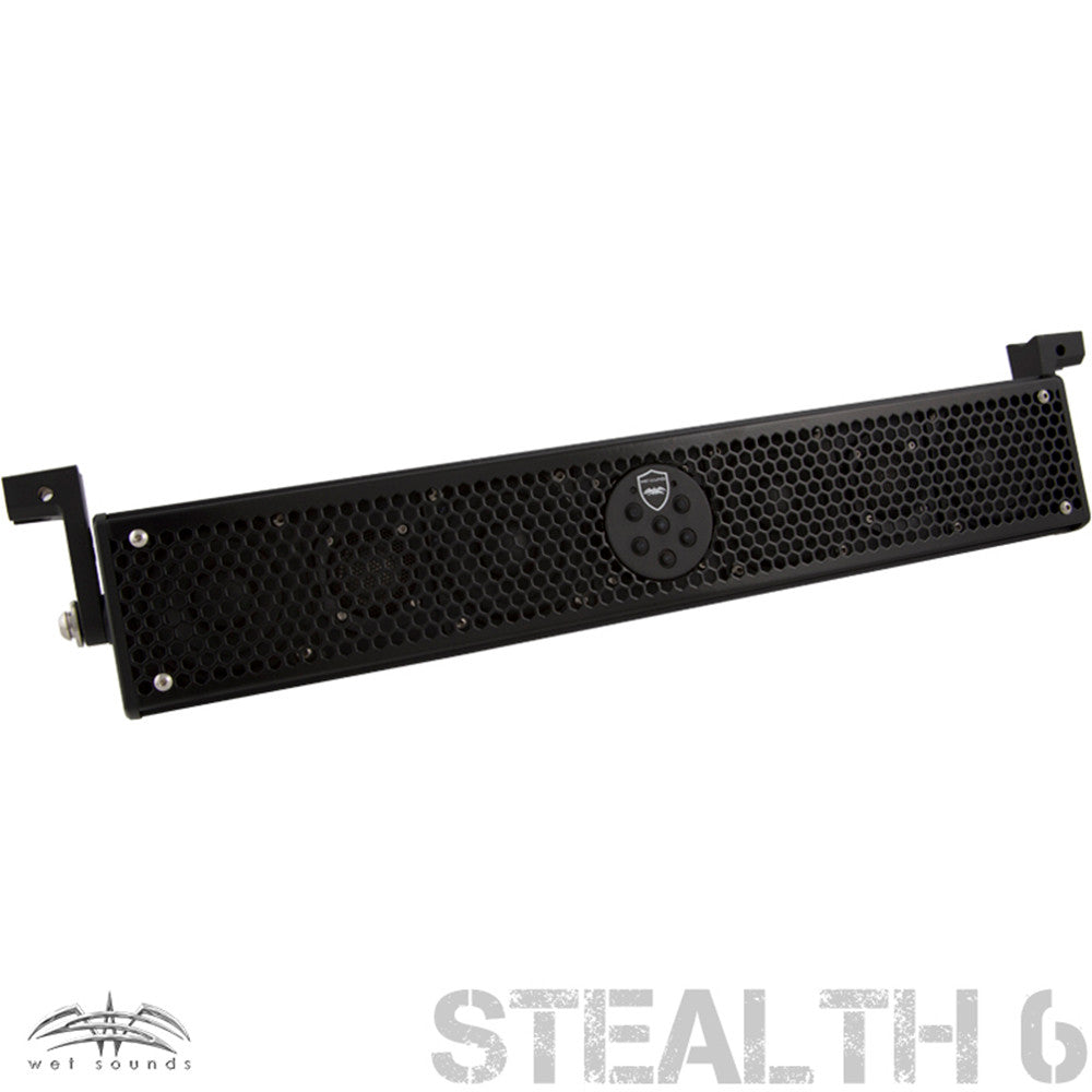 Wet Sounds Stealth 6 Ultra HD Black + UTV Mounting Kit, Slider bracket & Round 1.75